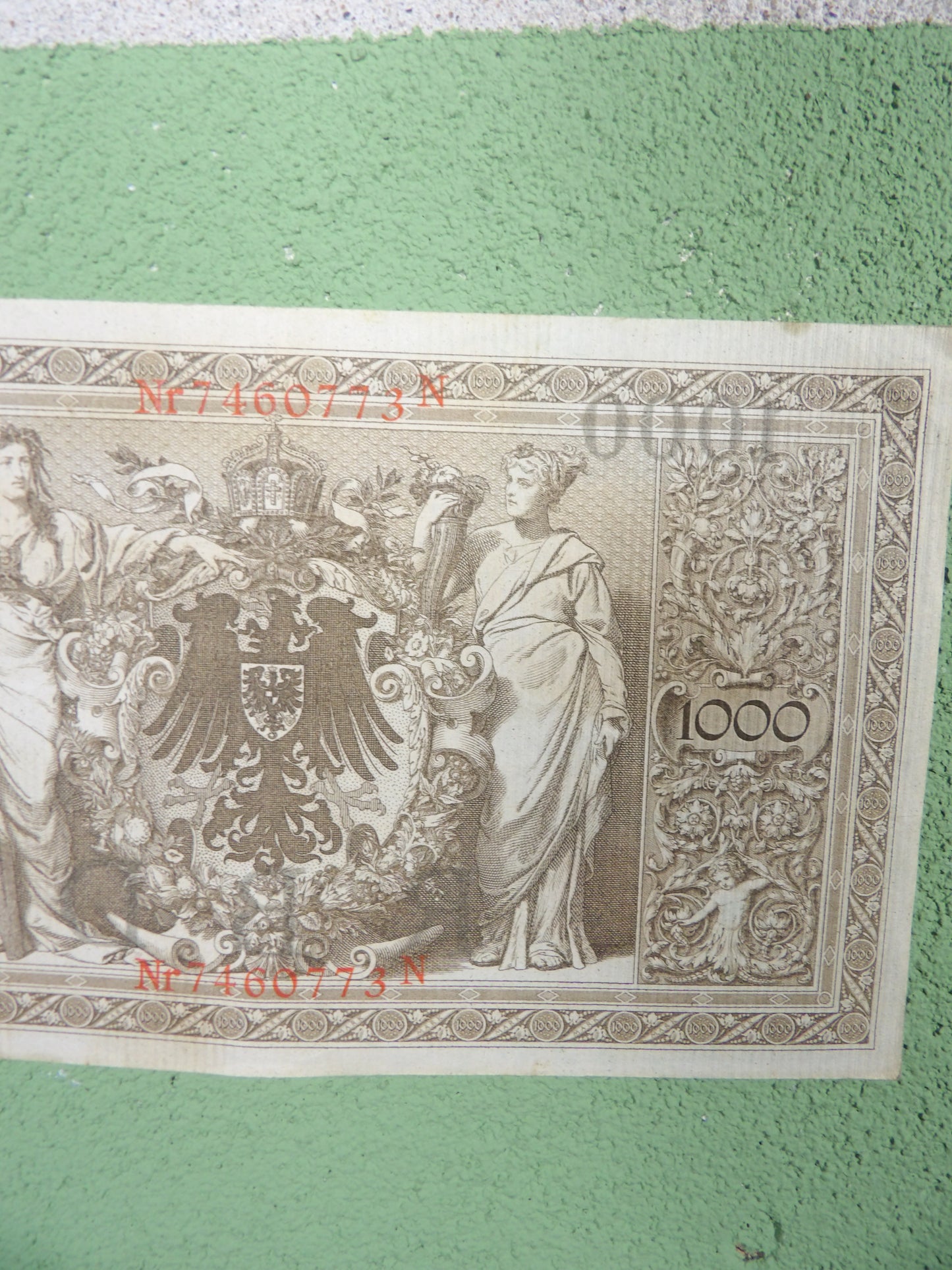 1910 German Empire 1000 Mark Reichsbanknote Pre WW1 Imperial Banknote