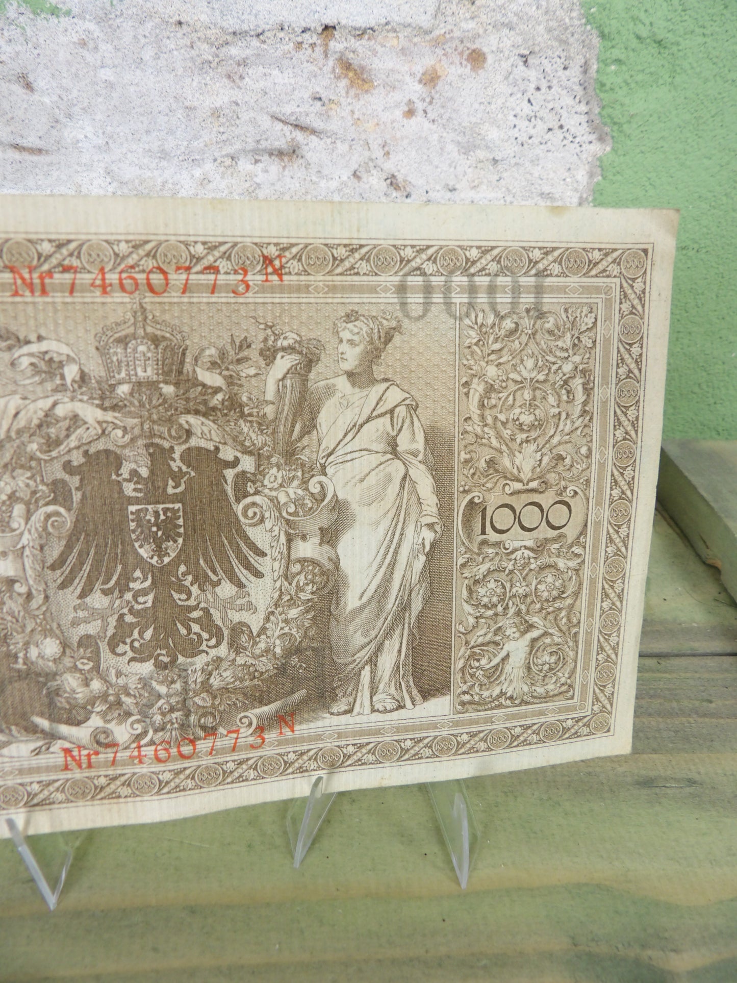 1910 German Empire 1000 Mark Reichsbanknote Pre WW1 Imperial Banknote
