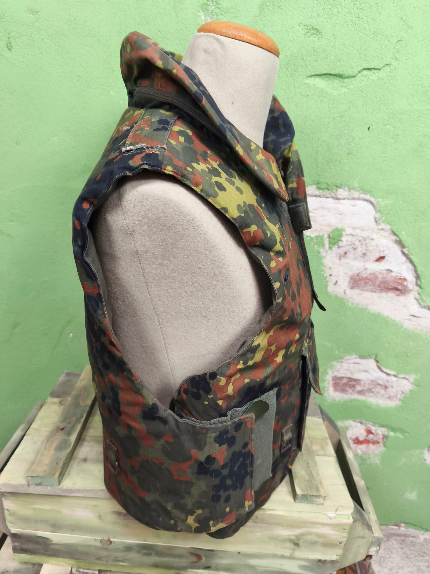 Issued German Flecktarn Flak Vest + Full Kevlar Inserts