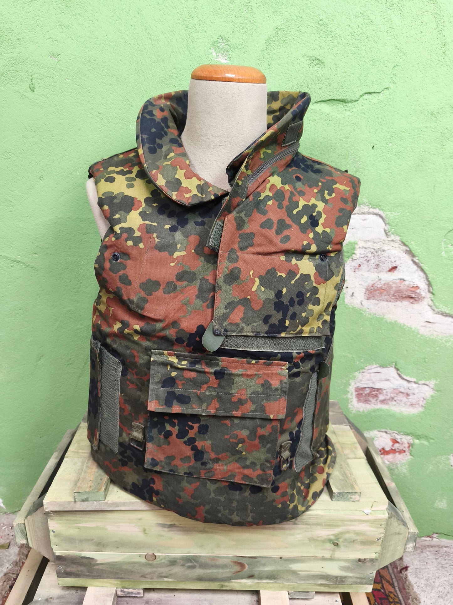 Issued German Flecktarn Flak Vest + Full Kevlar Inserts