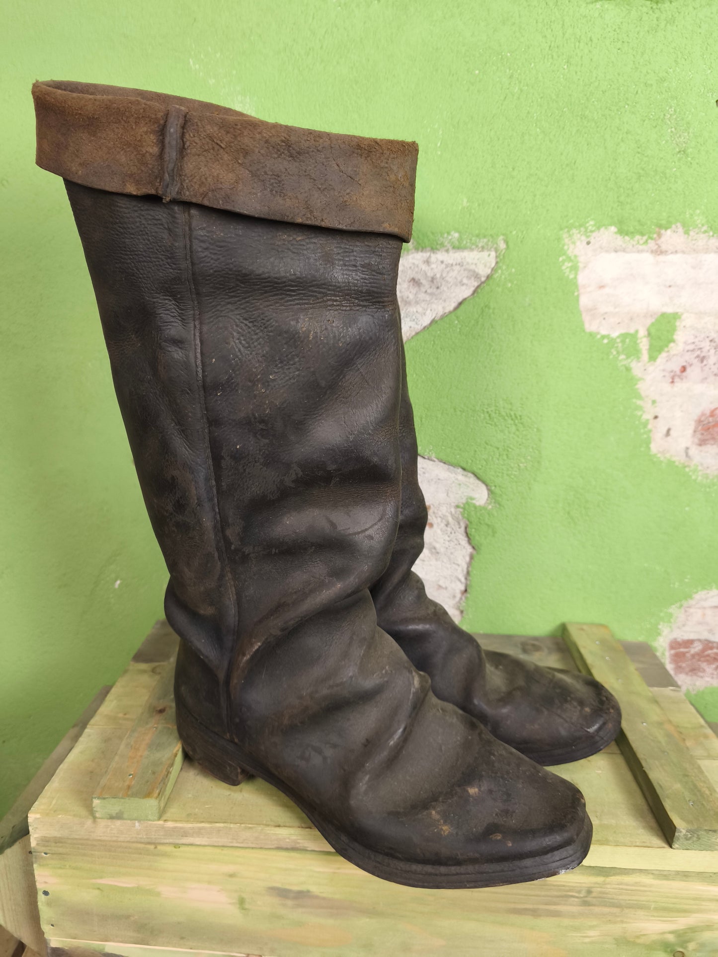 Early Soviet High Leather Boots