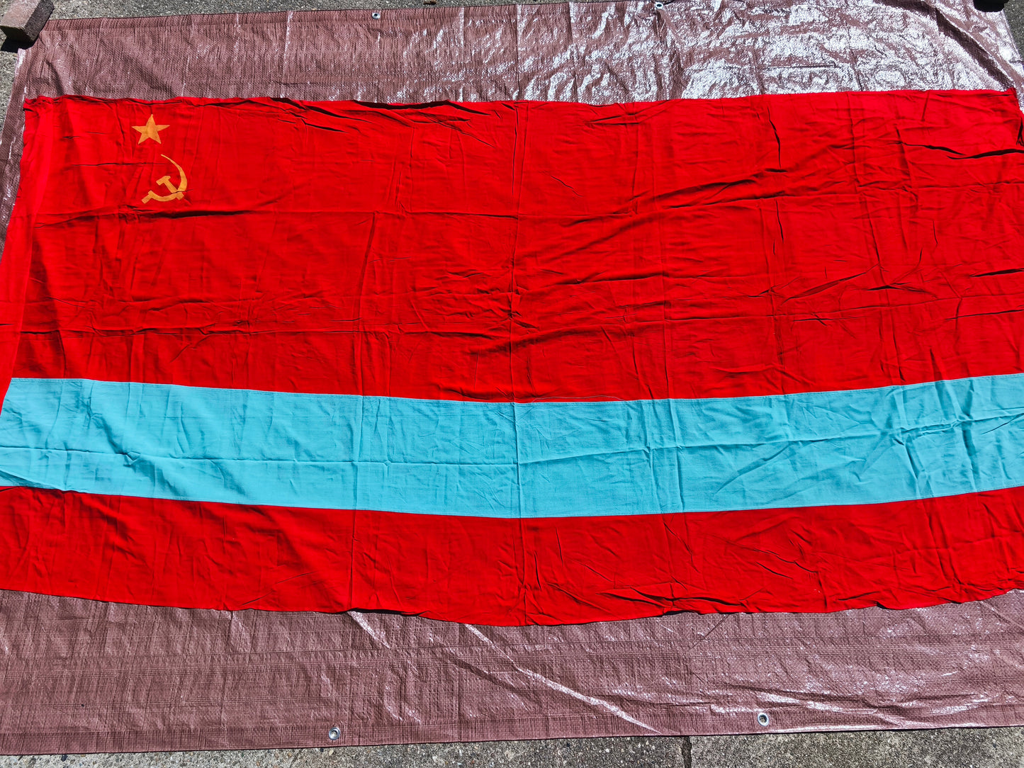 Kazakhstan KSSR Banner Flag 300x130cm / 118''x51''