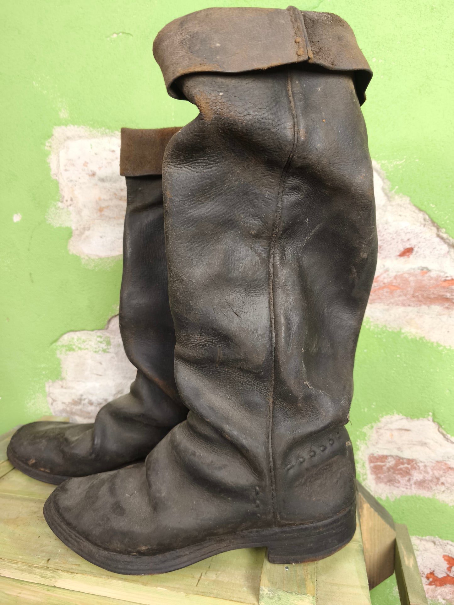 Early Soviet High Leather Boots