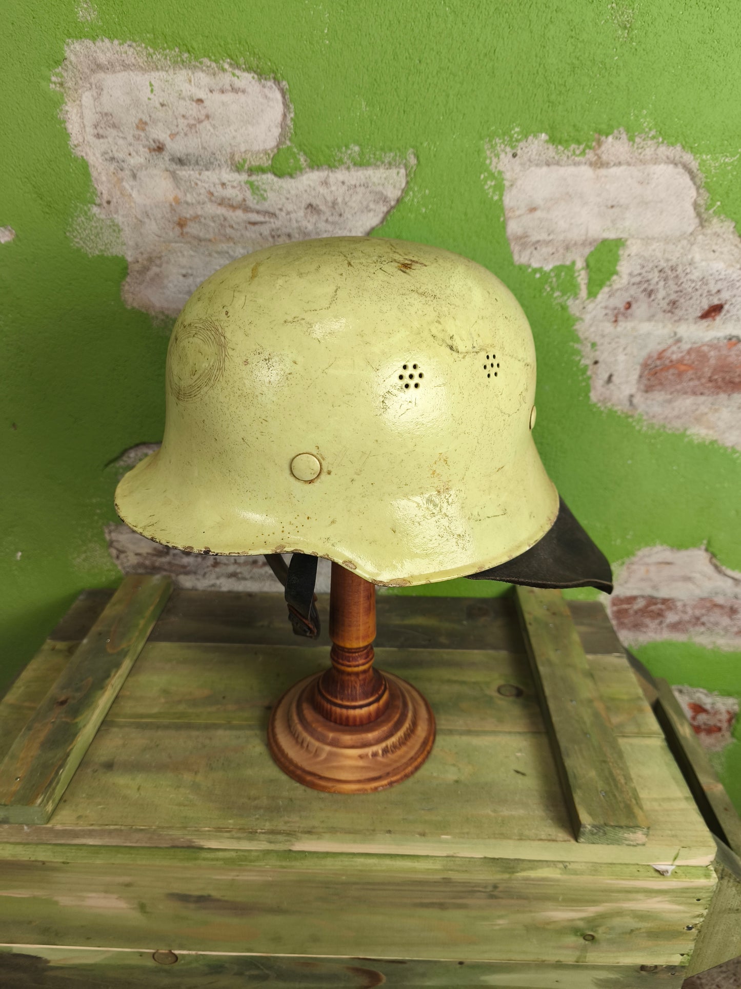 Issued German M35 Illuminated Firefighter Helmet