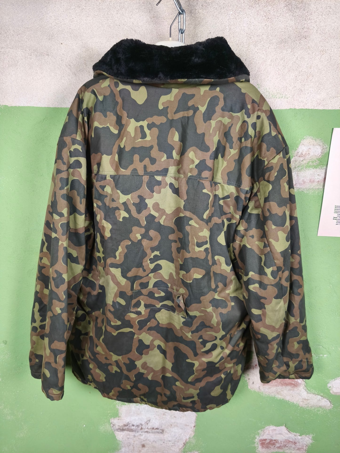Long Working Winter Jacket Ukr.Dubok with faux fur collar 54-5