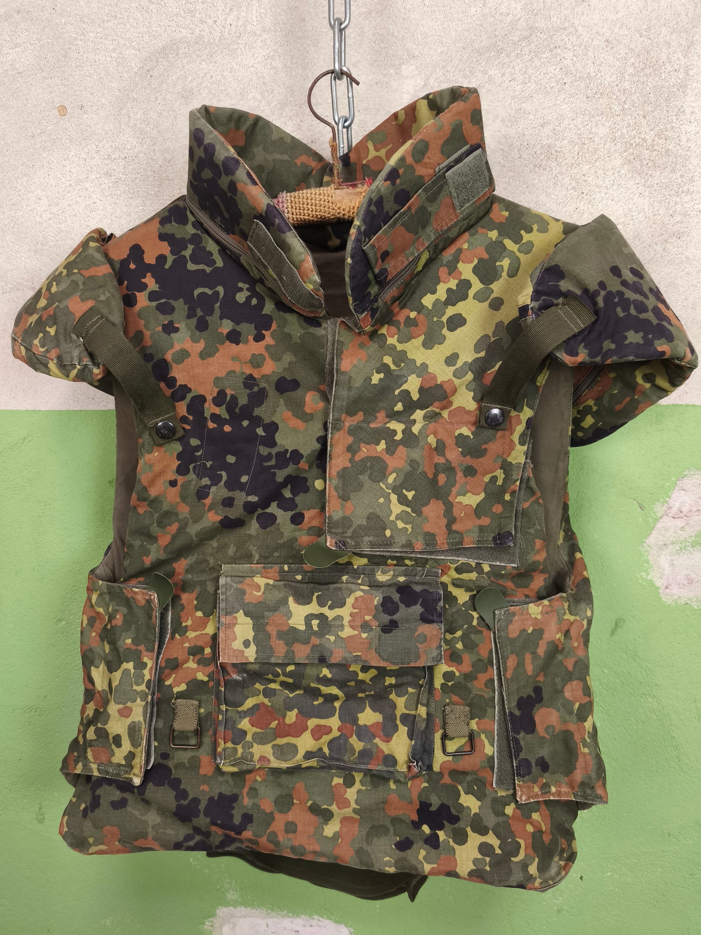 Issued German Flecktarn Flak Vest + Full Kevlar Inserts