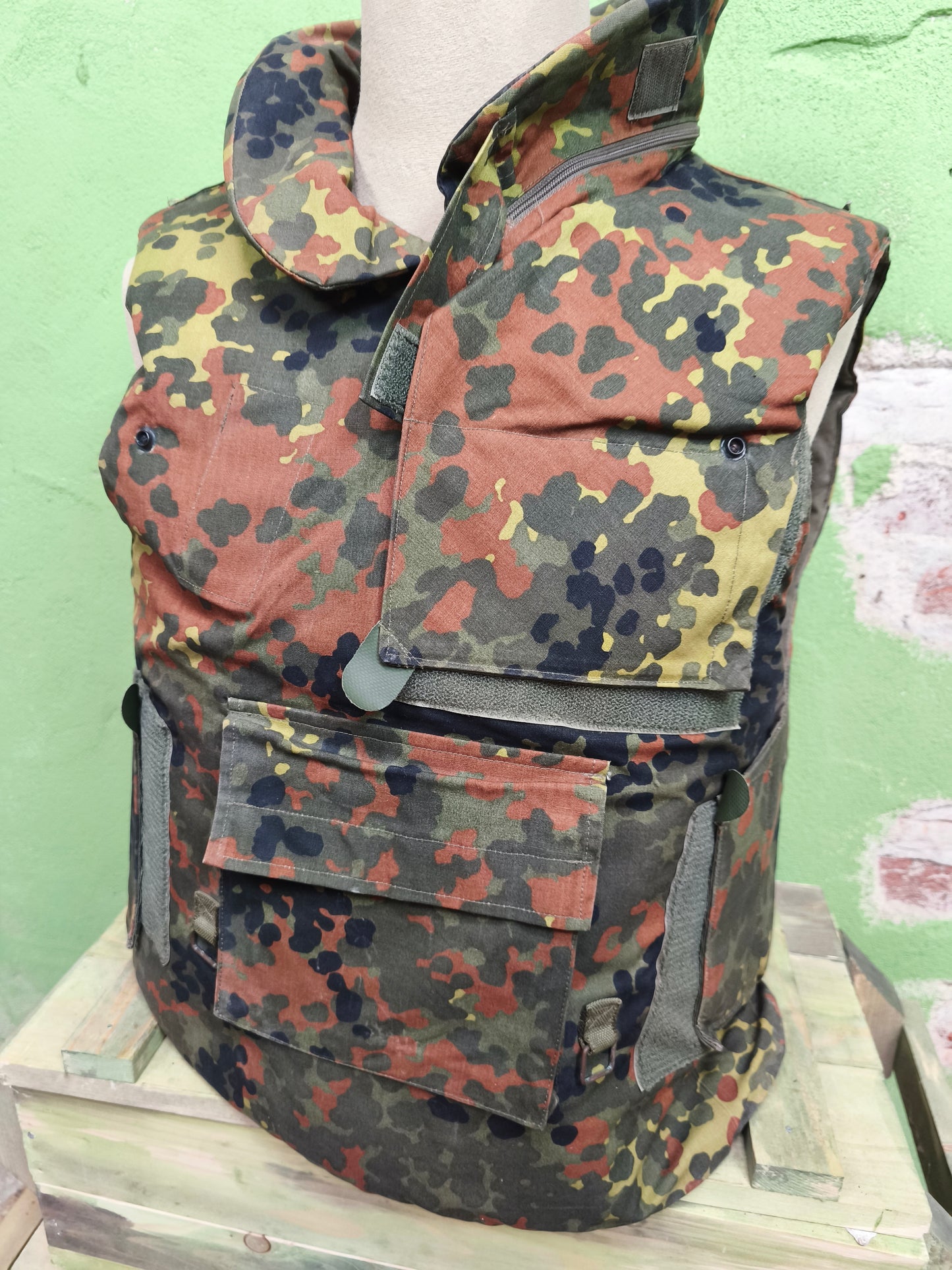 Issued German Flecktarn Flak Vest + Full Kevlar Inserts