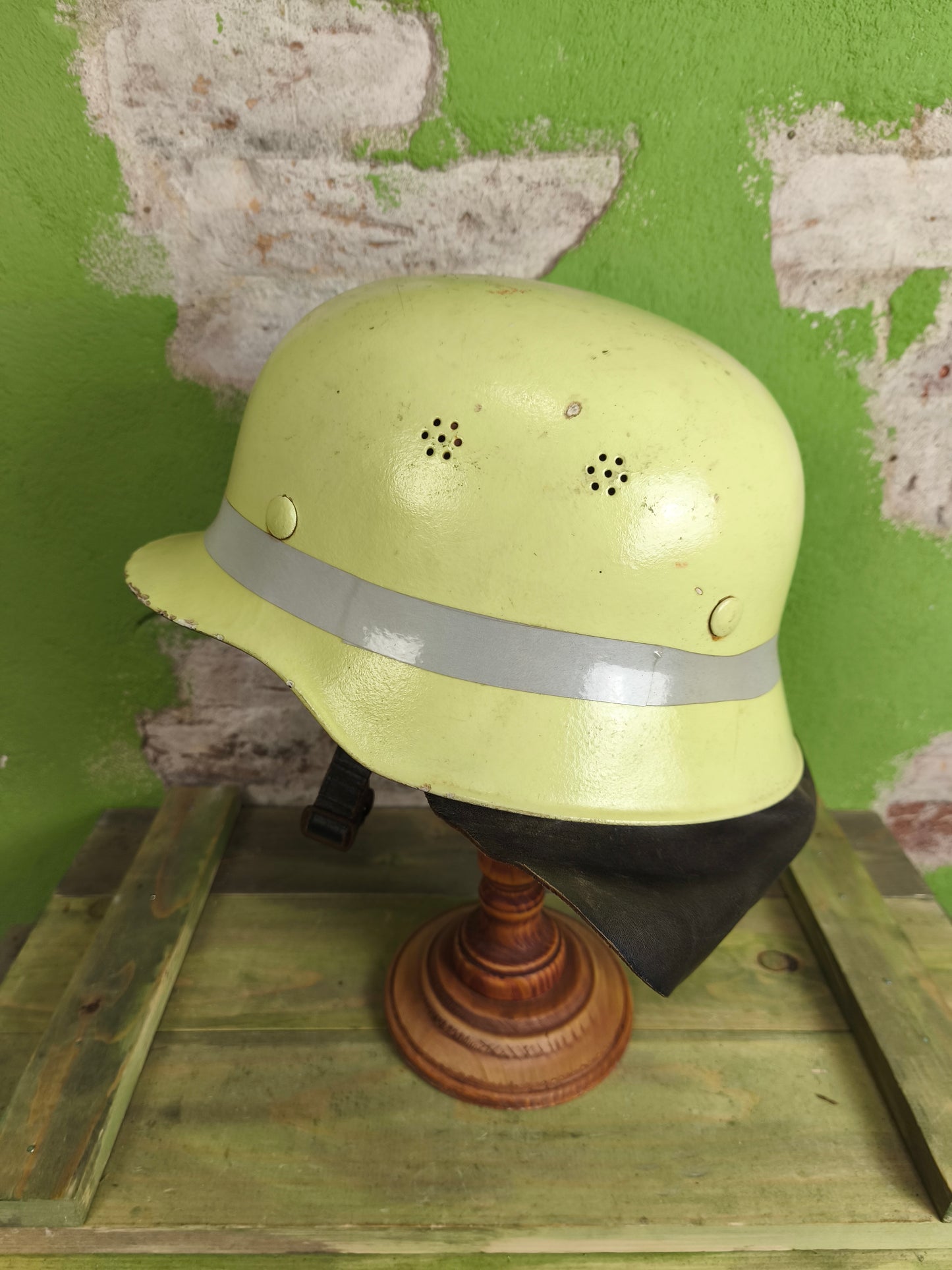 Issued German M35 Illuminated Firefighter Helmet