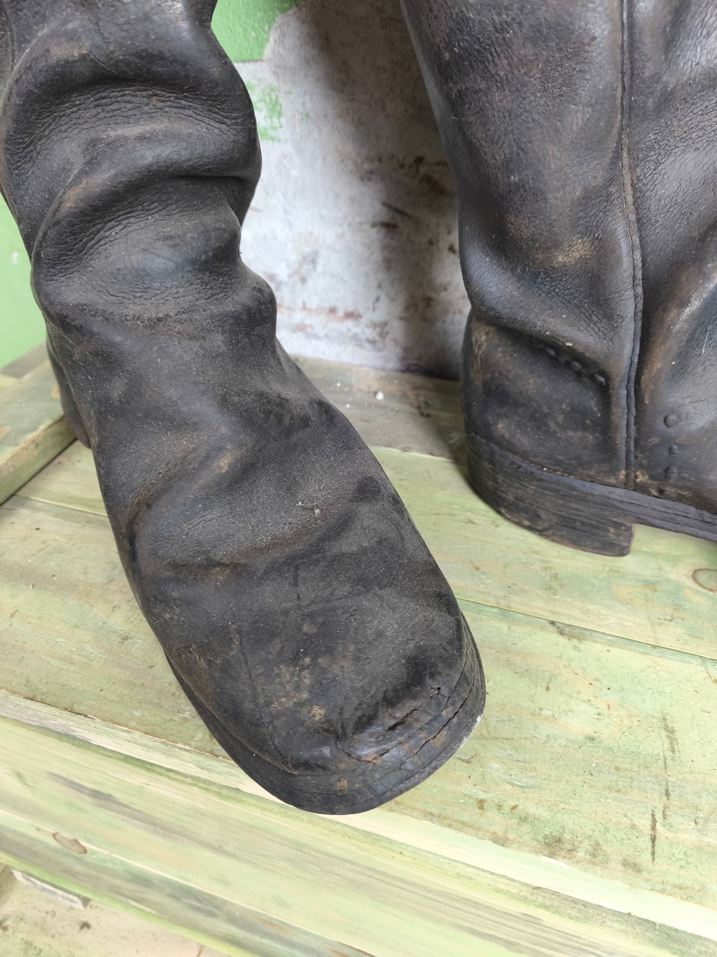 Early Soviet High Leather Boots