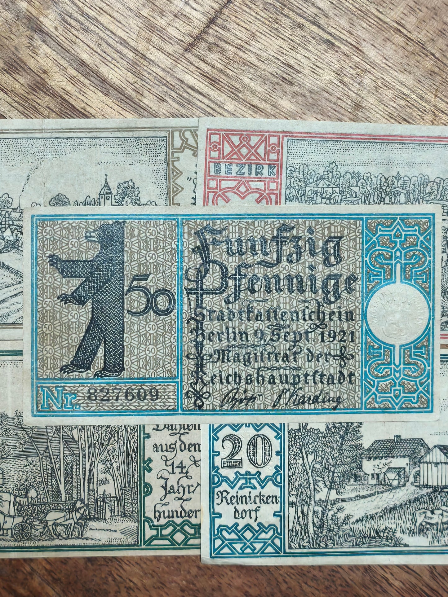 1921 German Weimar Republic Berlin Emergency Currency 50 German Pfennigs