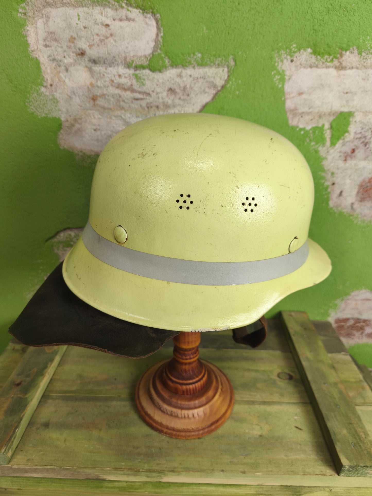 Issued German M35 Illuminated Firefighter Helmet