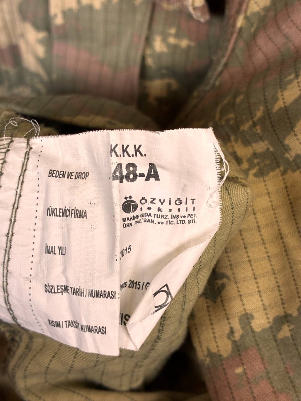 Issued Turkish Army K.K.K M2008 Ripstop Camo Field Parka