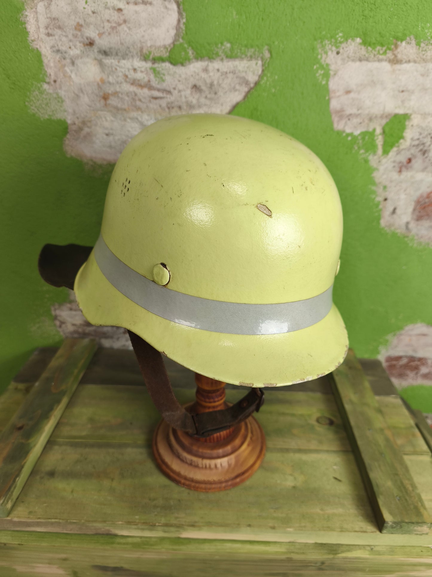 Issued German M35 Illuminated Firefighter Helmet