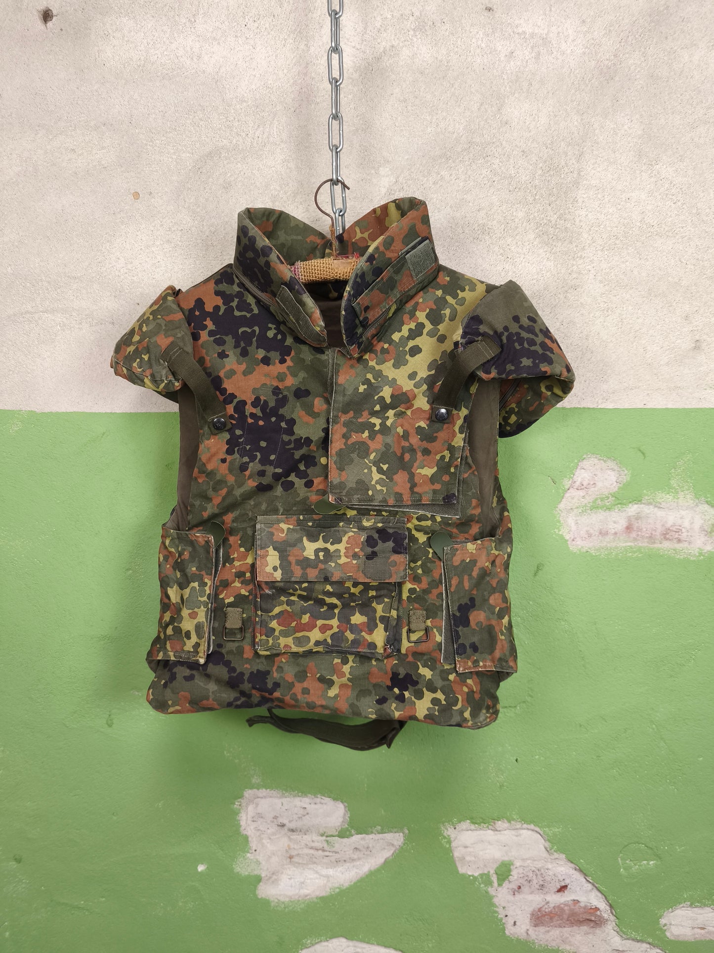 Issued German Flecktarn Flak Vest + Full Kevlar Inserts