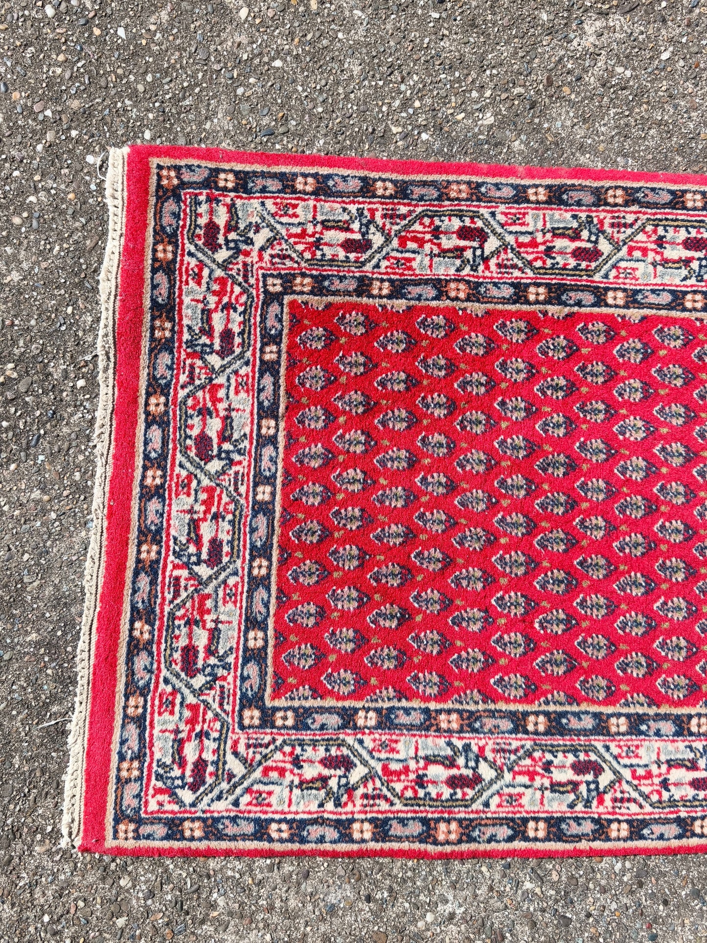Used Indian Sarough Mir Made Carpet 90x60cm / 2.9x1.9 feet