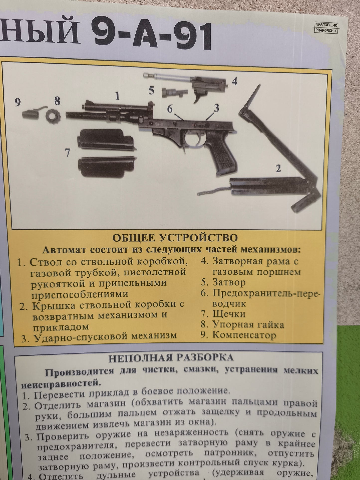 Poster Spetsnaz 9mm 9-A-91 / 9A-91 Submachine Gun