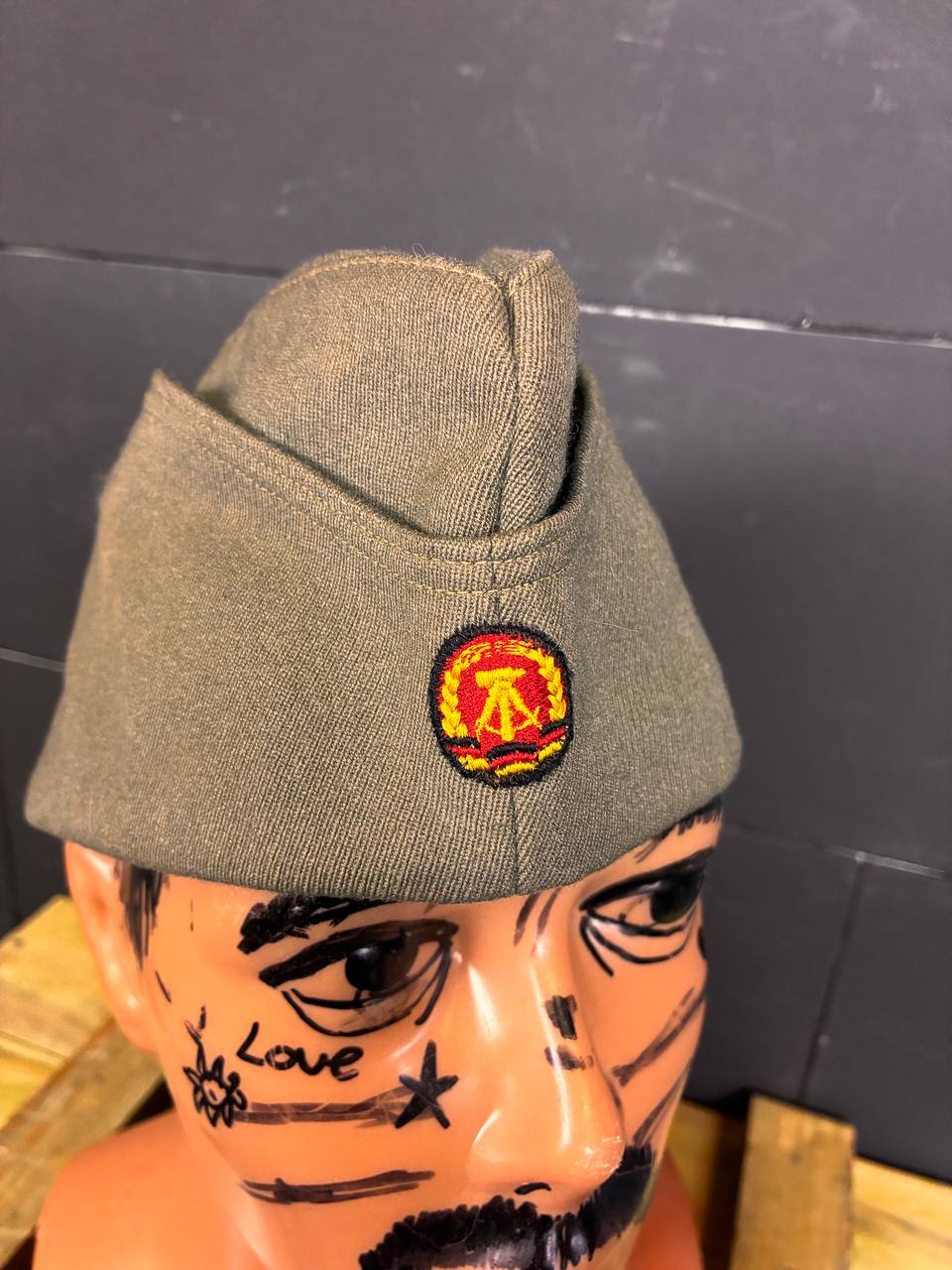 Unissued 1962 East German NVA Grey Side Cap Schiffchen / Early NVA Field Cap