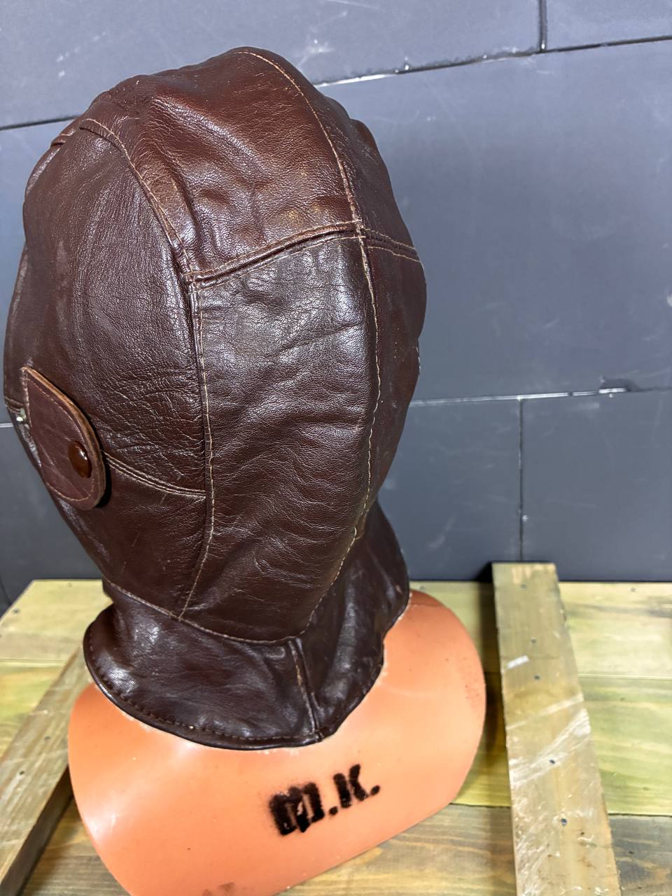 Vintage Leather Aviator/Motorcycle Winter Cap