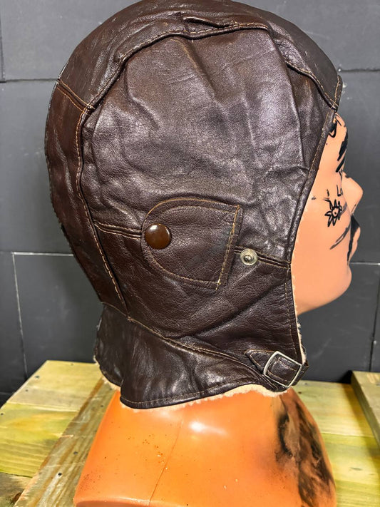 Vintage Leather Aviator/Motorcycle Winter Cap