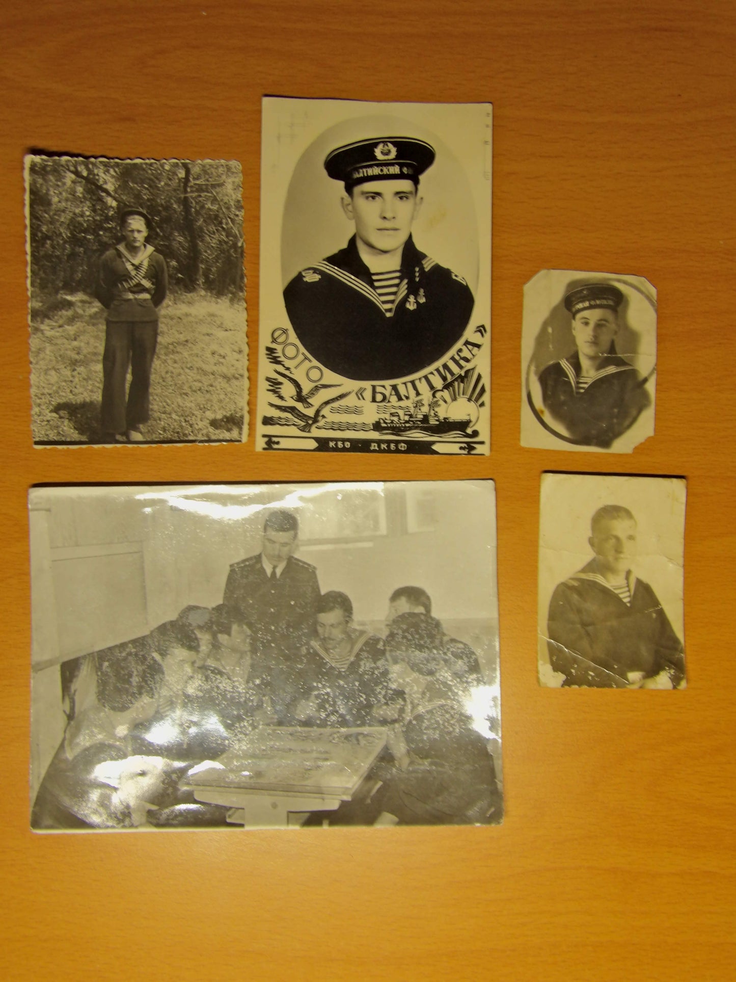 Original Random Soviet Navy Sailor Photo Bundle (Baltic Fleet Era) 5 Photos