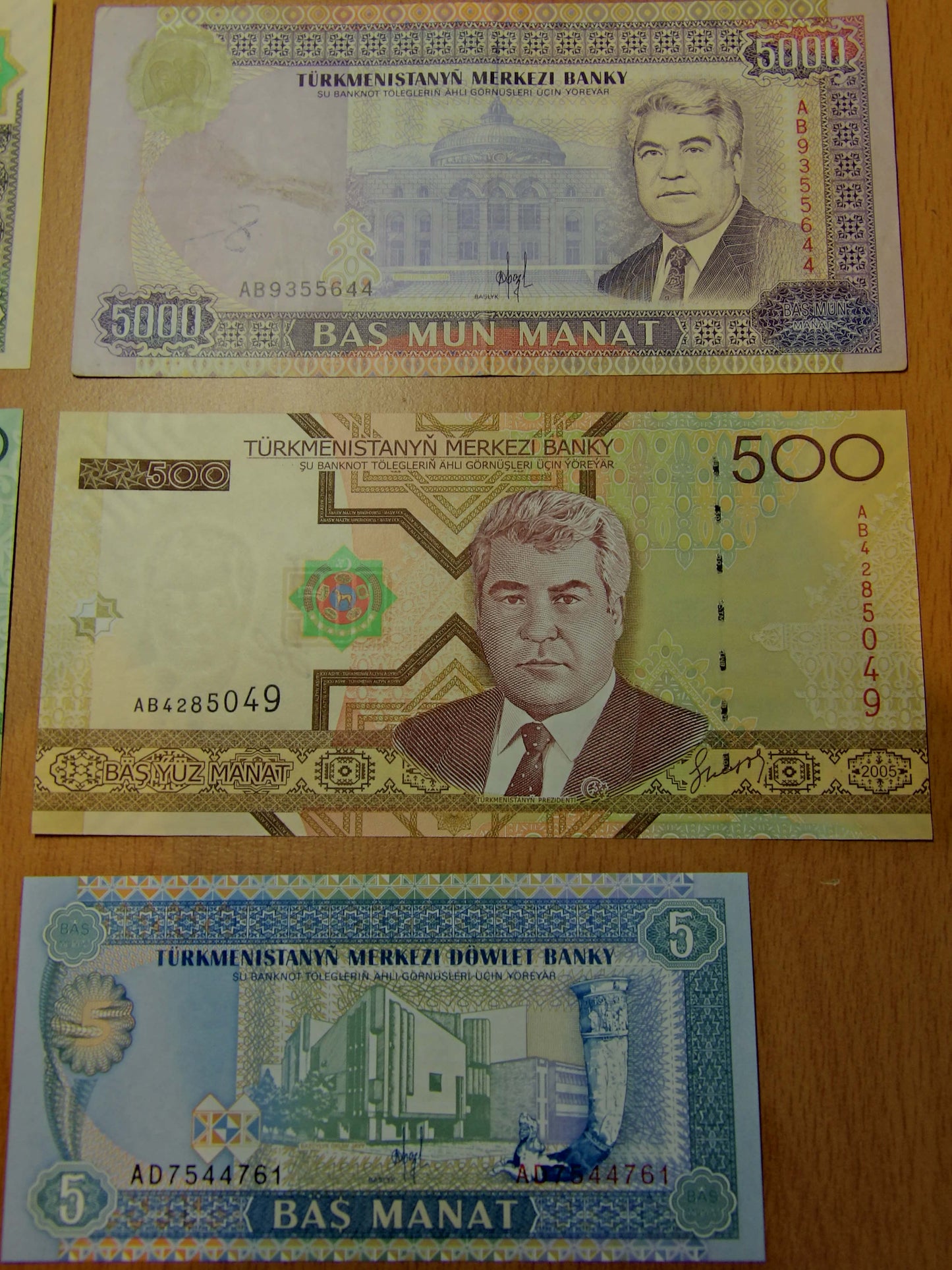 Türkmenistan Manat ($) Banknotes Hyperinflation (1995-2005)