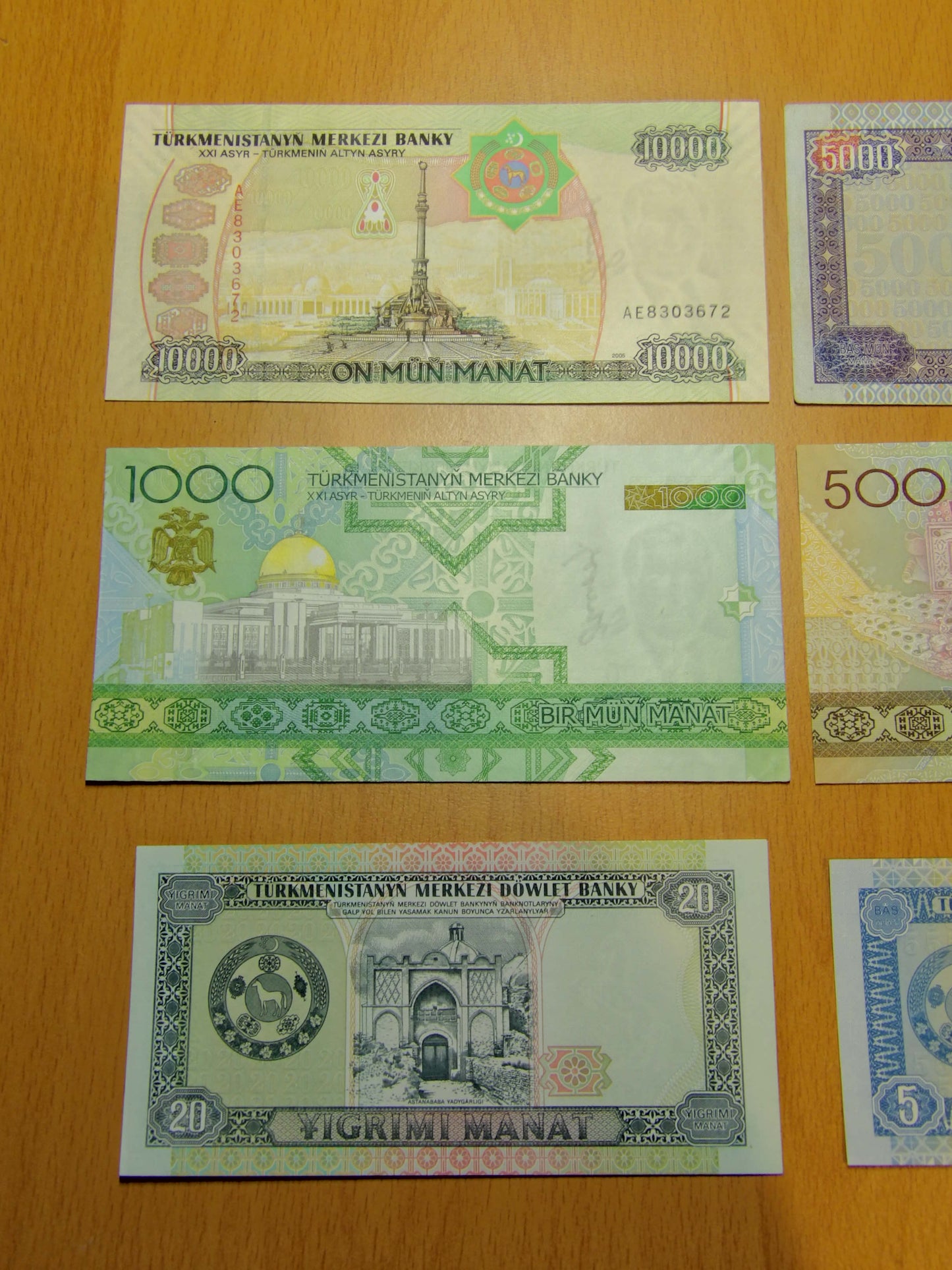 Türkmenistan Manat ($) Banknotes Hyperinflation (1995-2005)