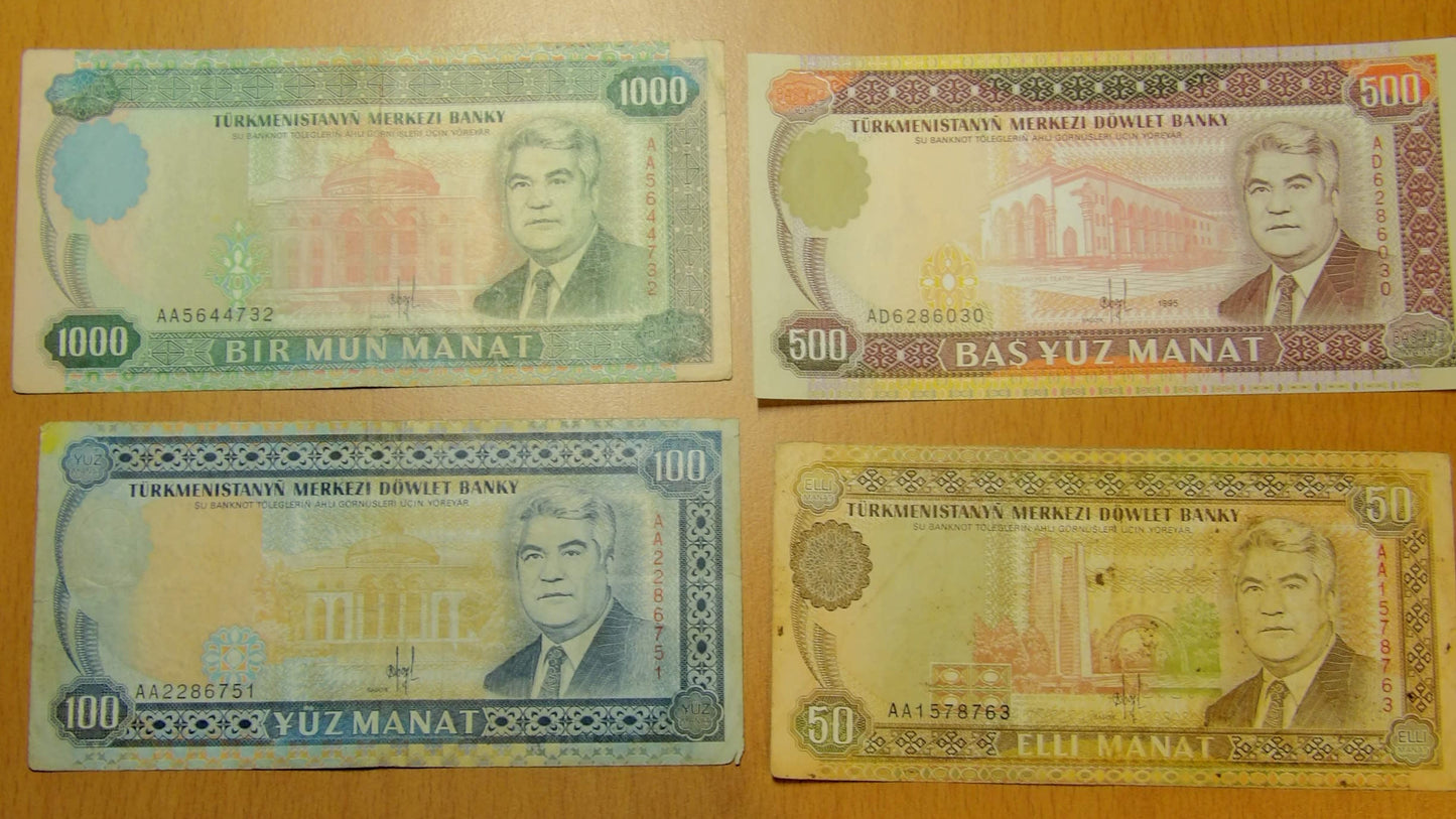 Türkmenistan Manat ($) Banknotes Hyperinflation (1995-2005)