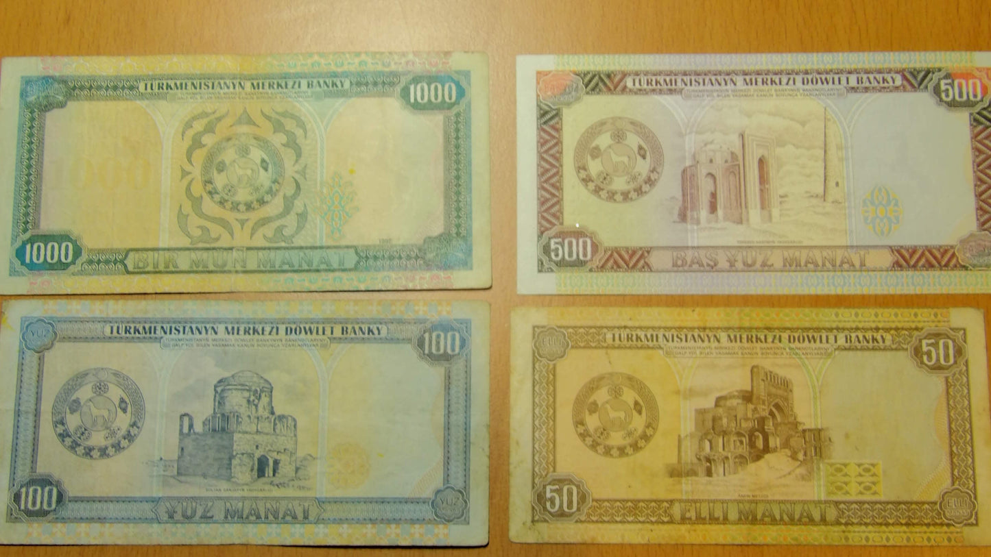 Türkmenistan Manat ($) Banknotes Hyperinflation (1995-2005)