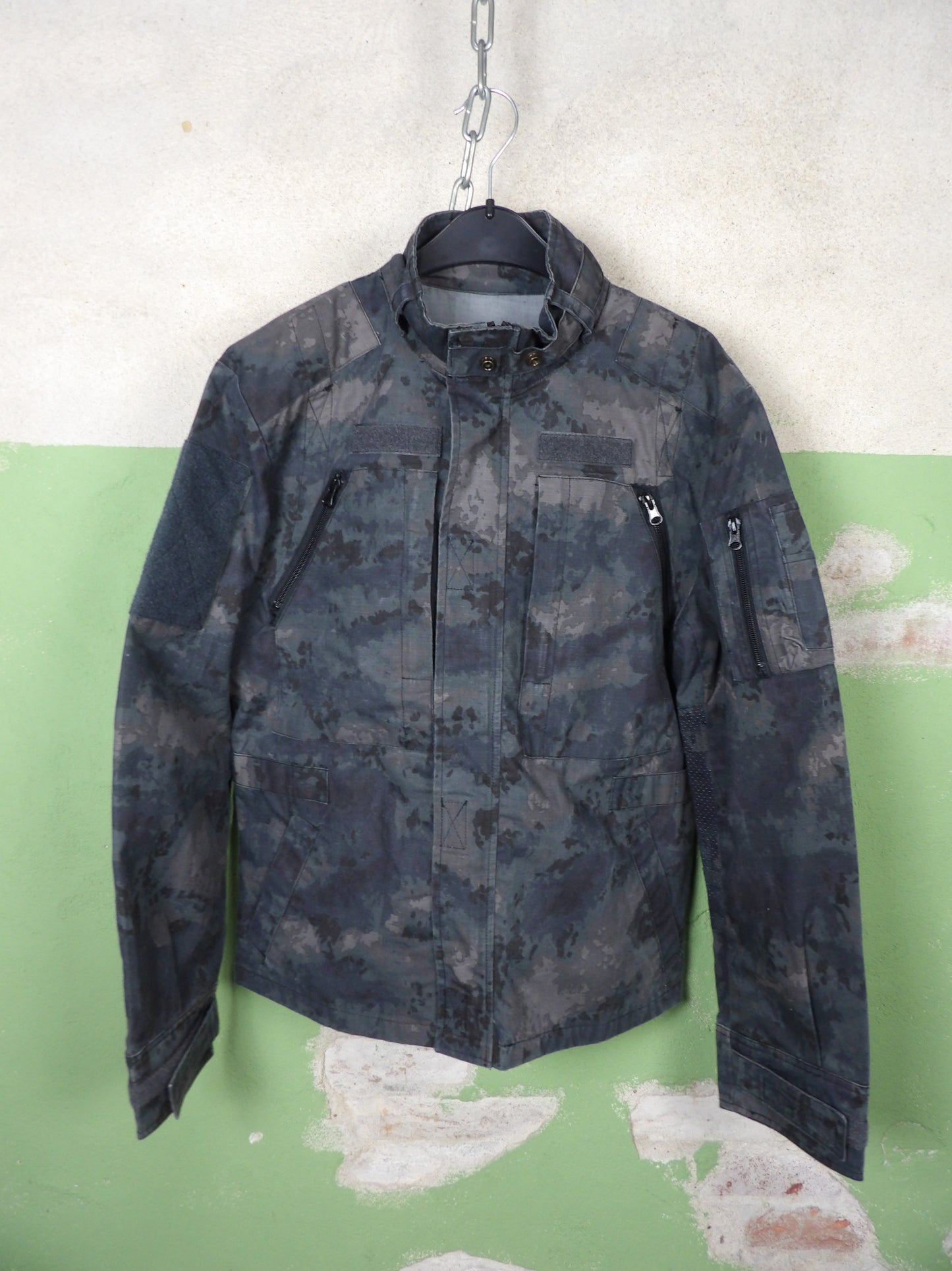 Issued Grey Black "Wagner" Tactical Jacket Night ATACS Moss L