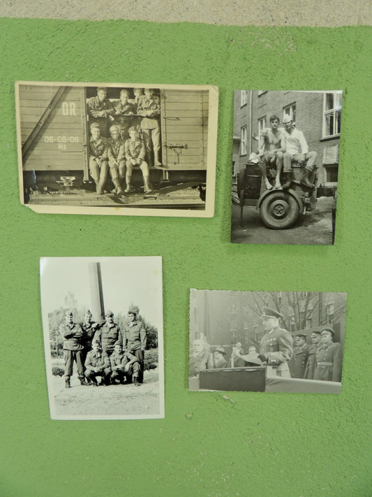 DDR / NVA Soldier Photo Bundle 4x Original East German Military Snapshots