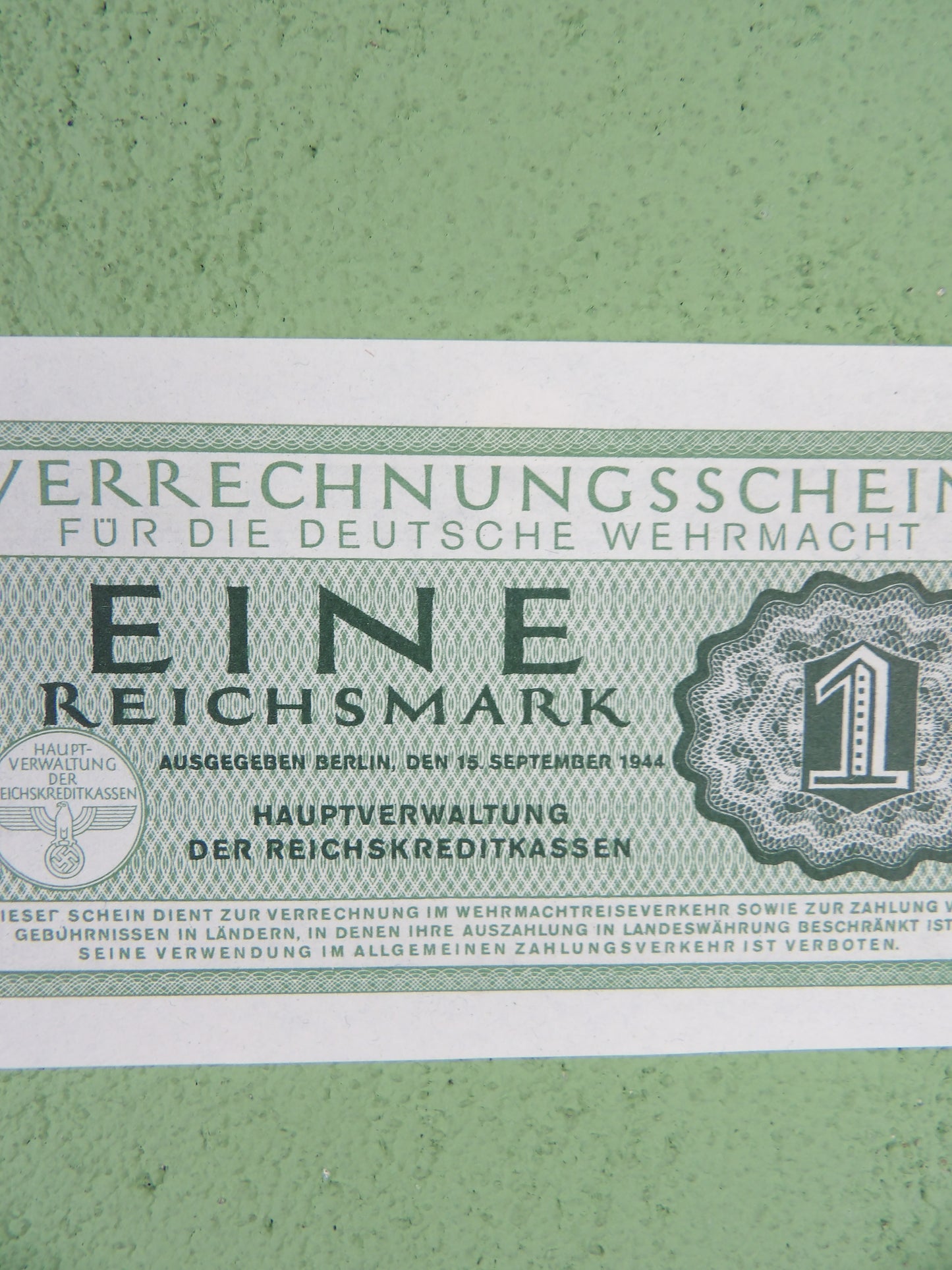 Third Reich 1 Wehrmacht  Reichsmark 1944