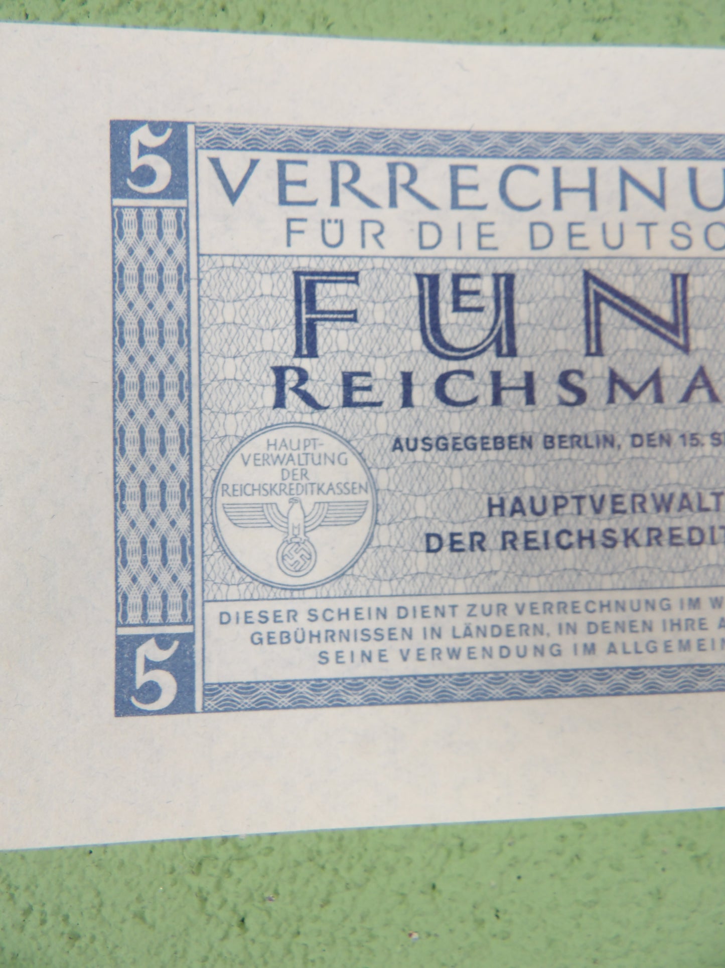 Third Reich 5 Wehrmacht  Reichsmark 1944