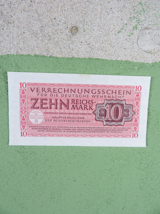 Third Reich 10 Wehrmacht Reichsmark 1944