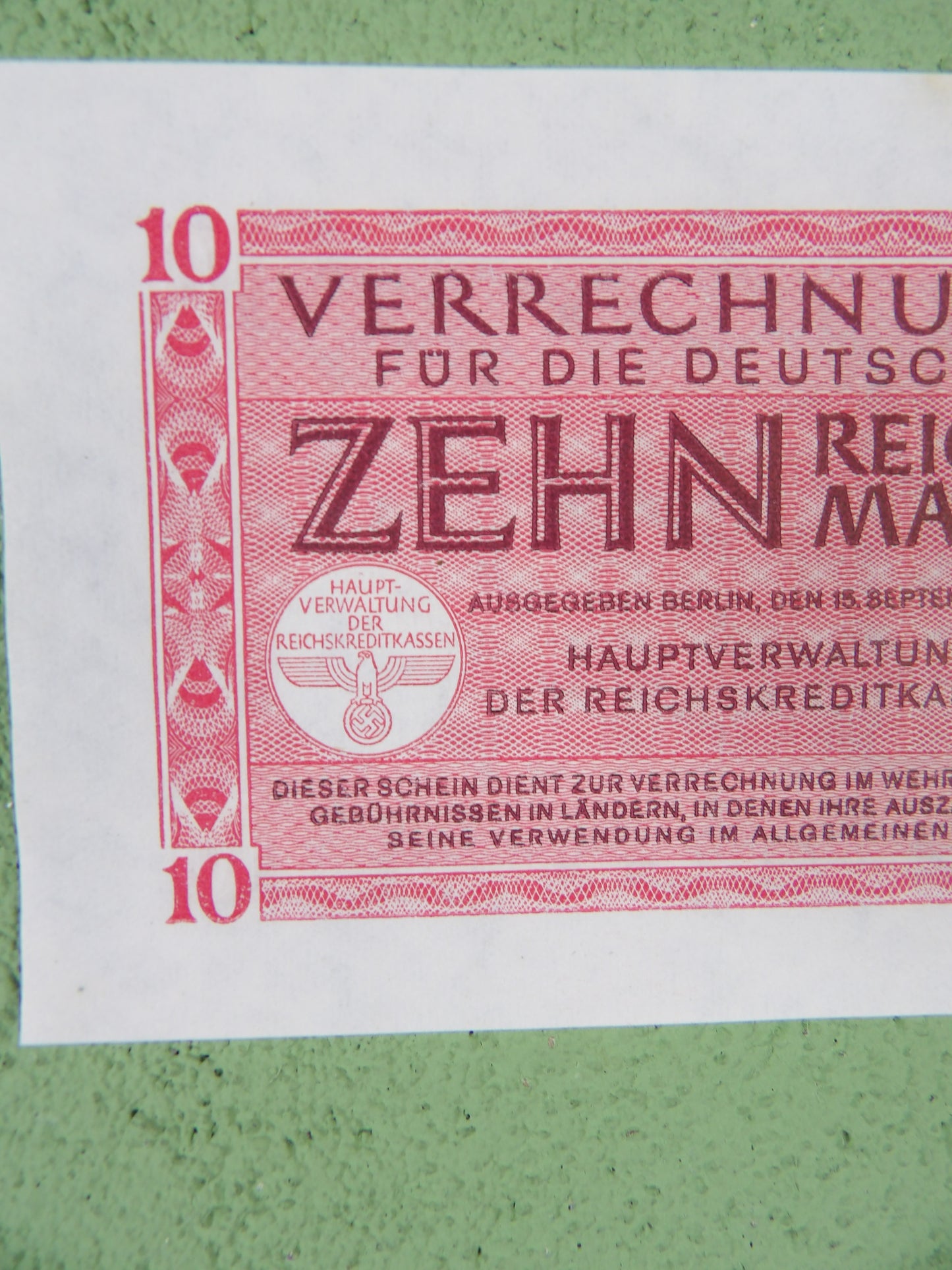 Third Reich 10 Wehrmacht Reichsmark 1944