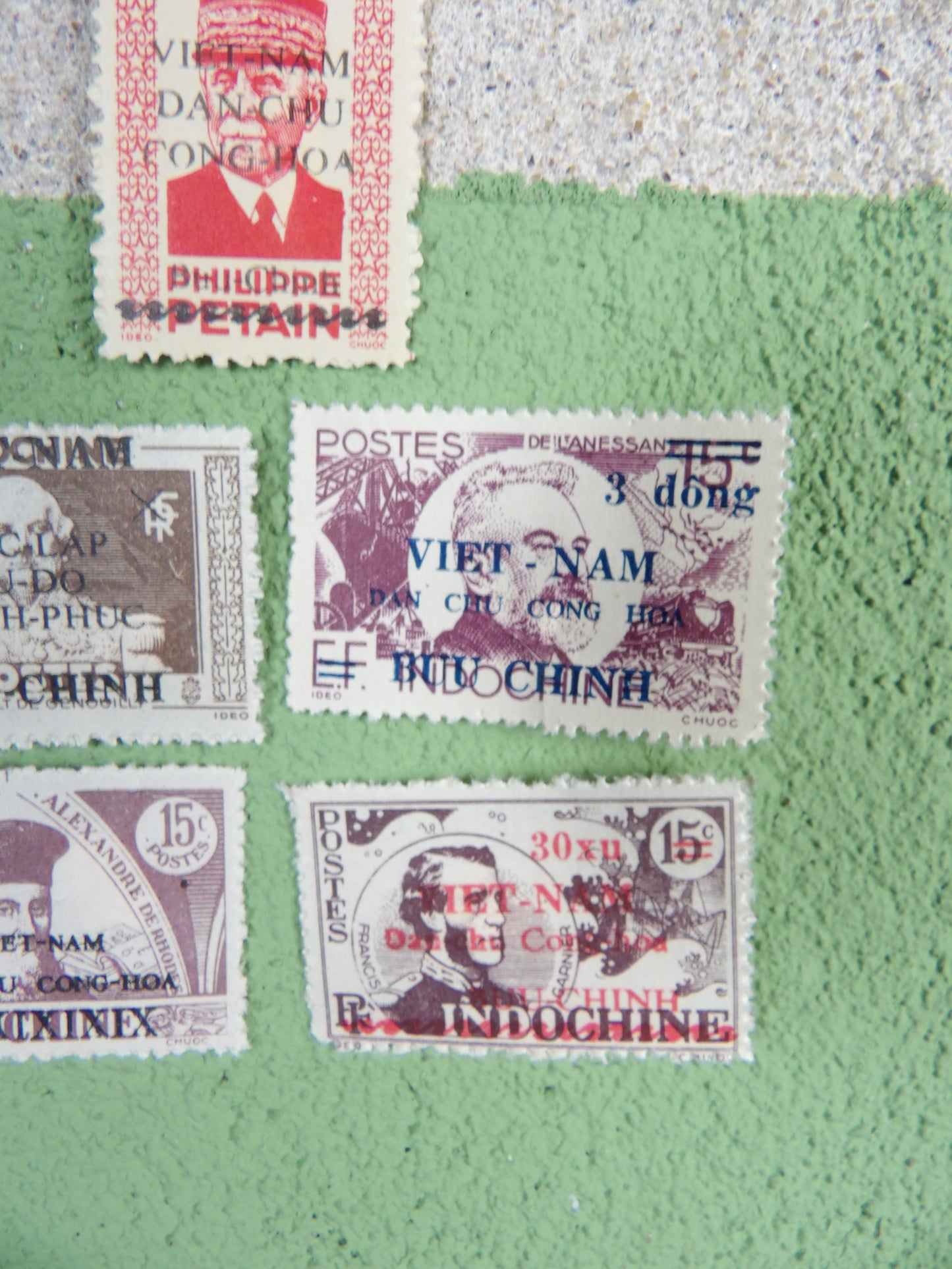 1945-1946 Viet Minh Stamps overprints on French Indochina