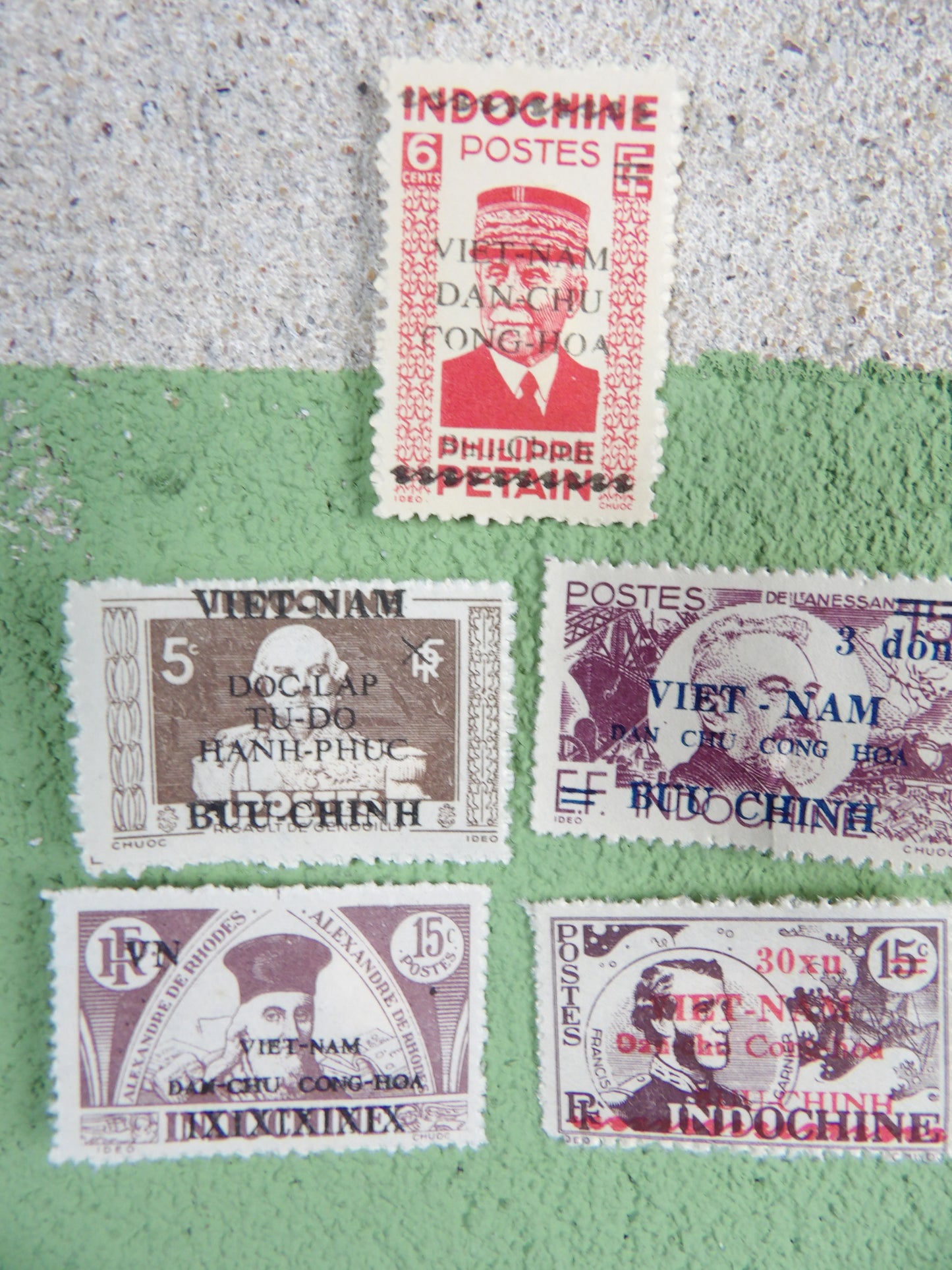 1945-1946 Viet Minh Stamps overprints on French Indochina