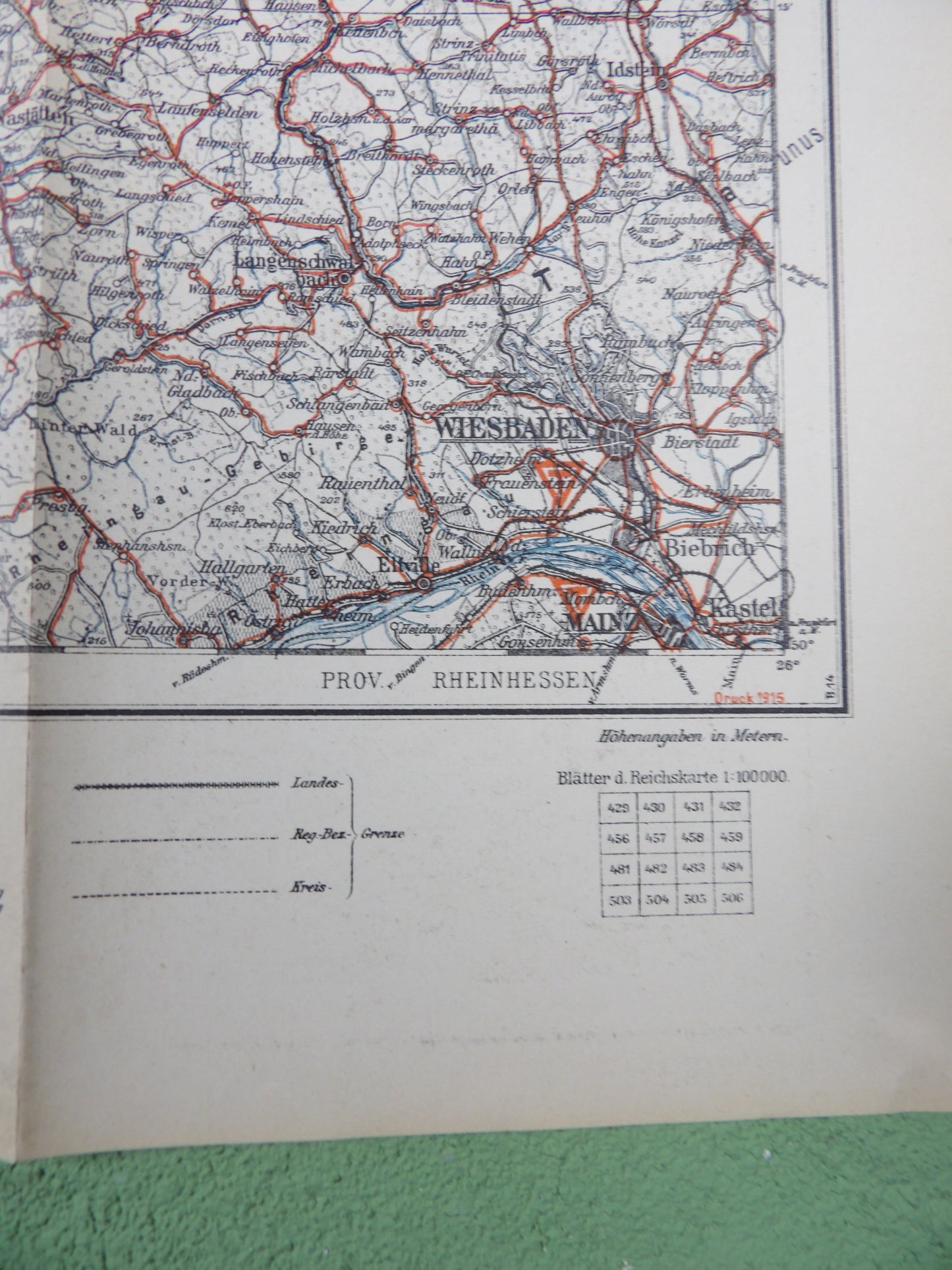 1915 German First Reich Military Staff map 'Railroads and telegraph' Cologne / Koblenz