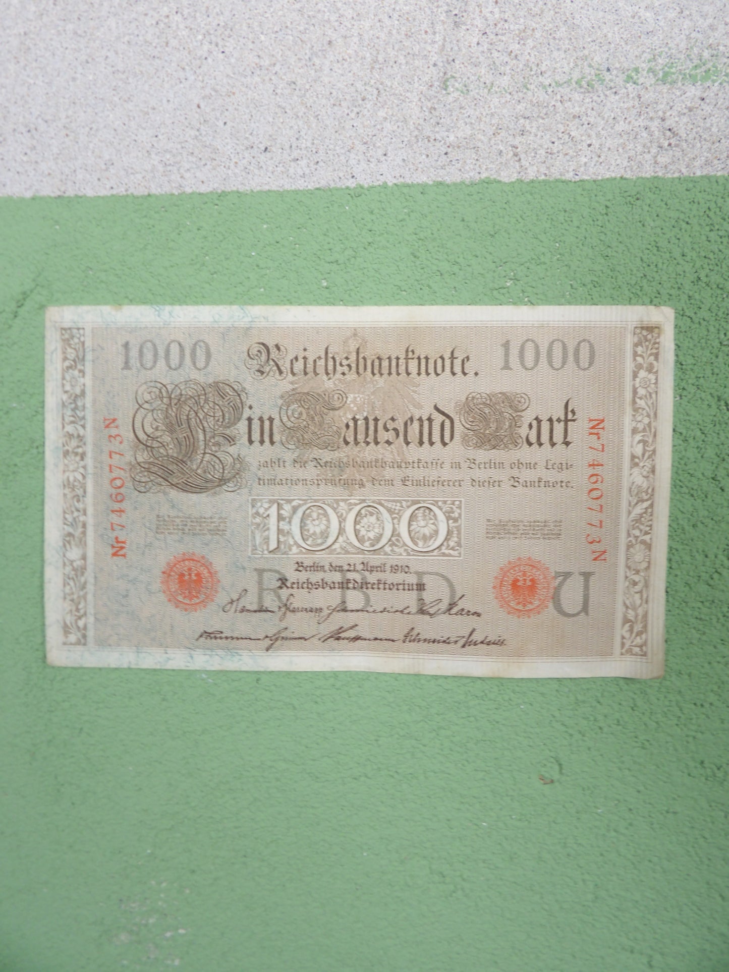 1910 German Empire 1000 Mark Reichsbanknote Pre WW1 Imperial Banknote