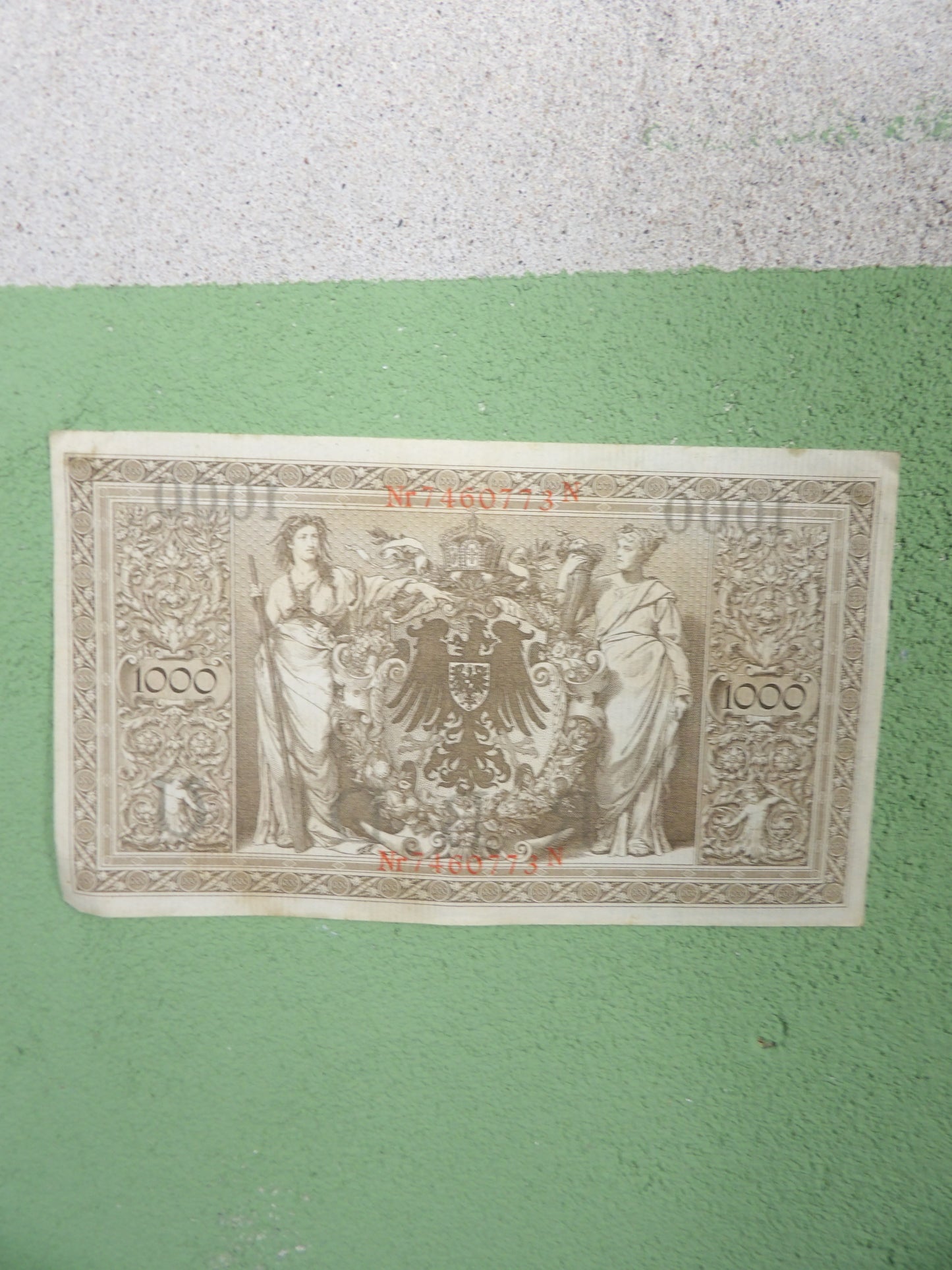1910 German Empire 1000 Mark Reichsbanknote Pre WW1 Imperial Banknote