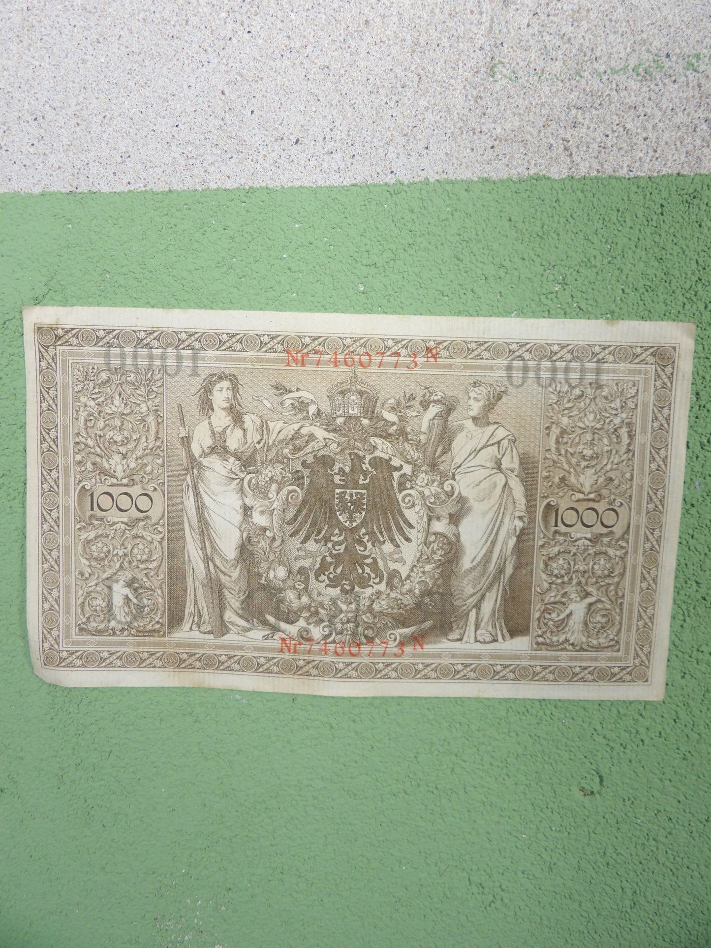 1910 German Empire 1000 Mark Reichsbanknote Pre WW1 Imperial Banknote