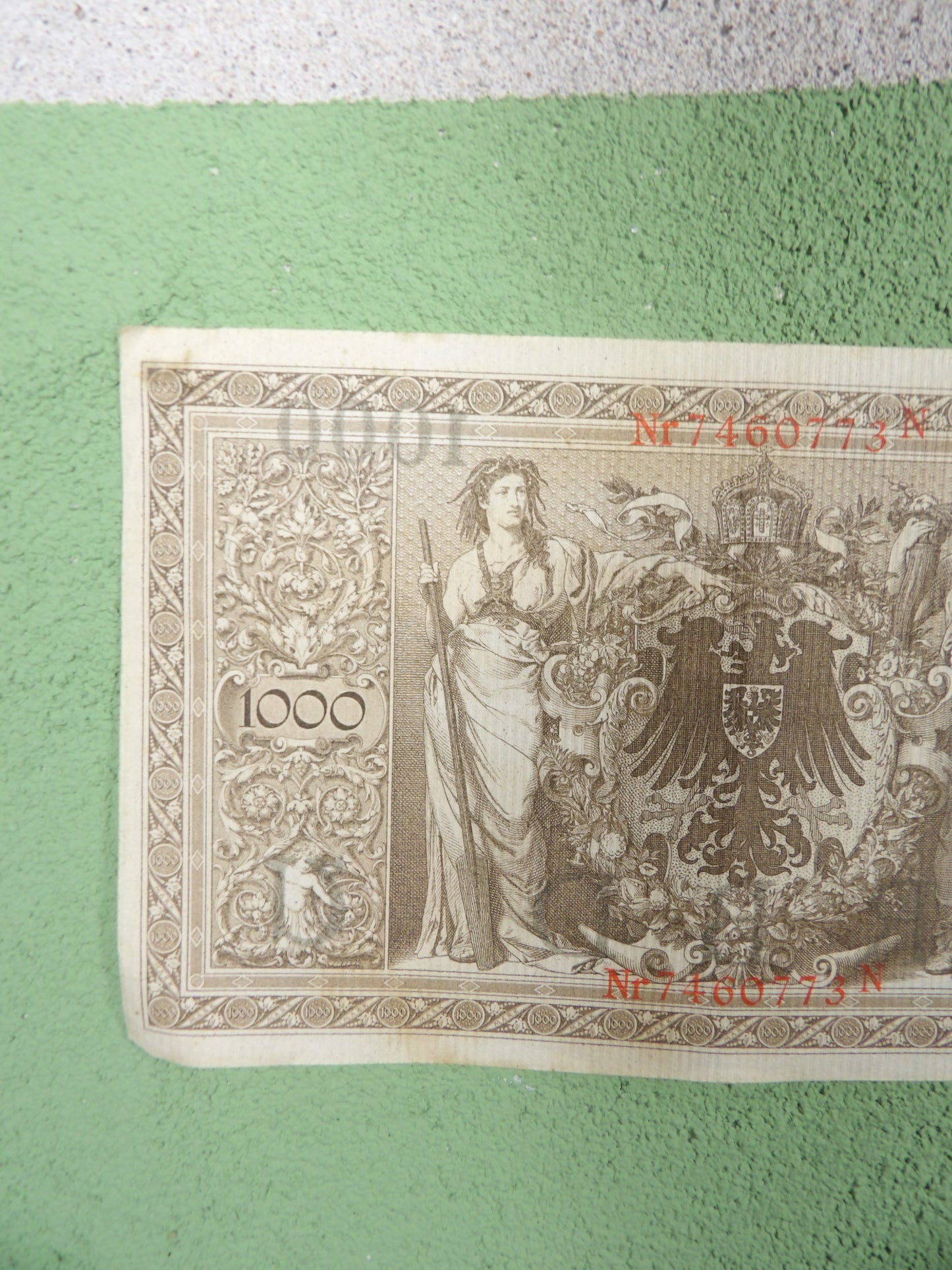 1910 German Empire 1000 Mark Reichsbanknote Pre WW1 Imperial Banknote