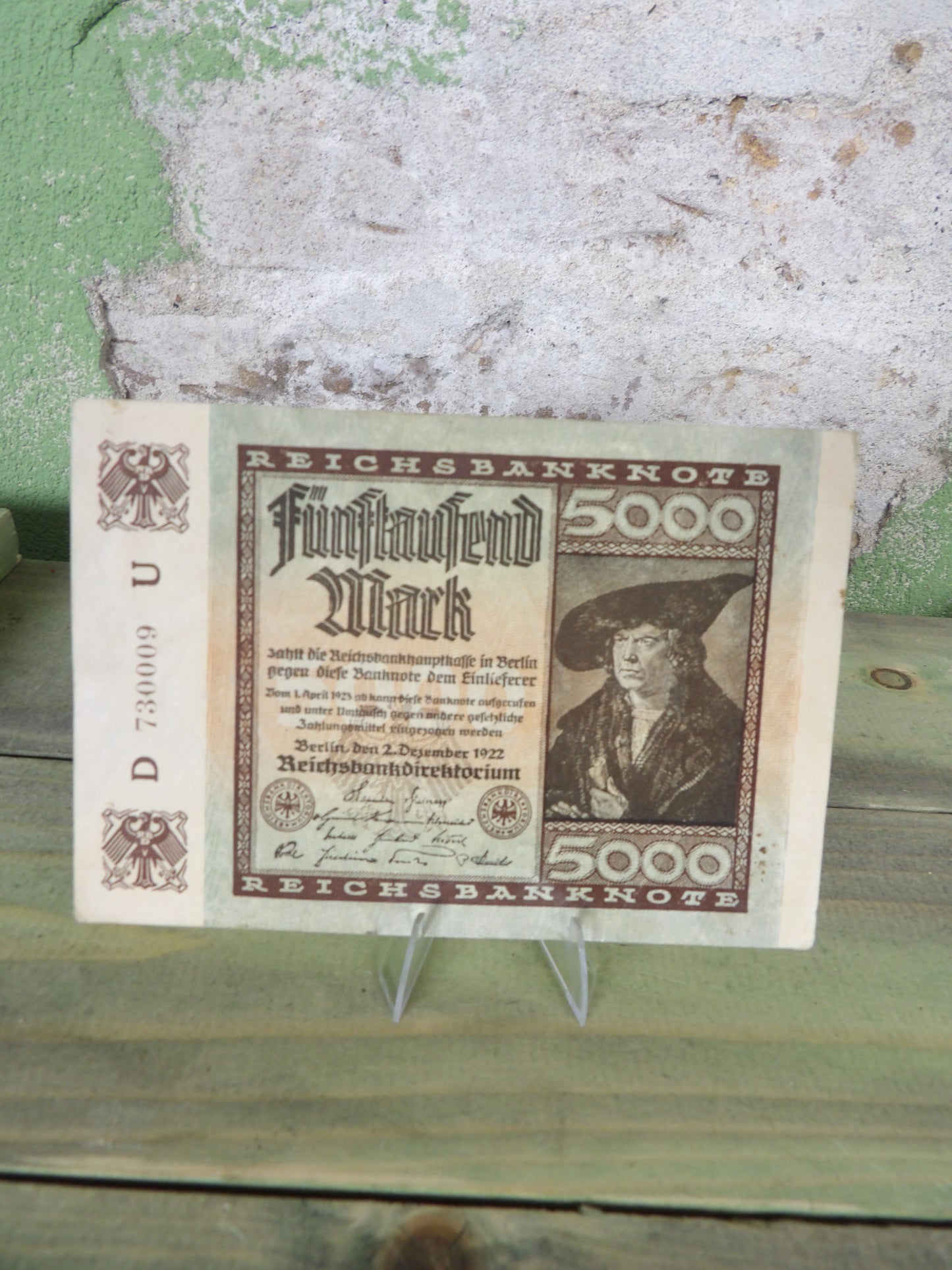 1922 German Weimar Republic Hyperinflation 5000 Mark