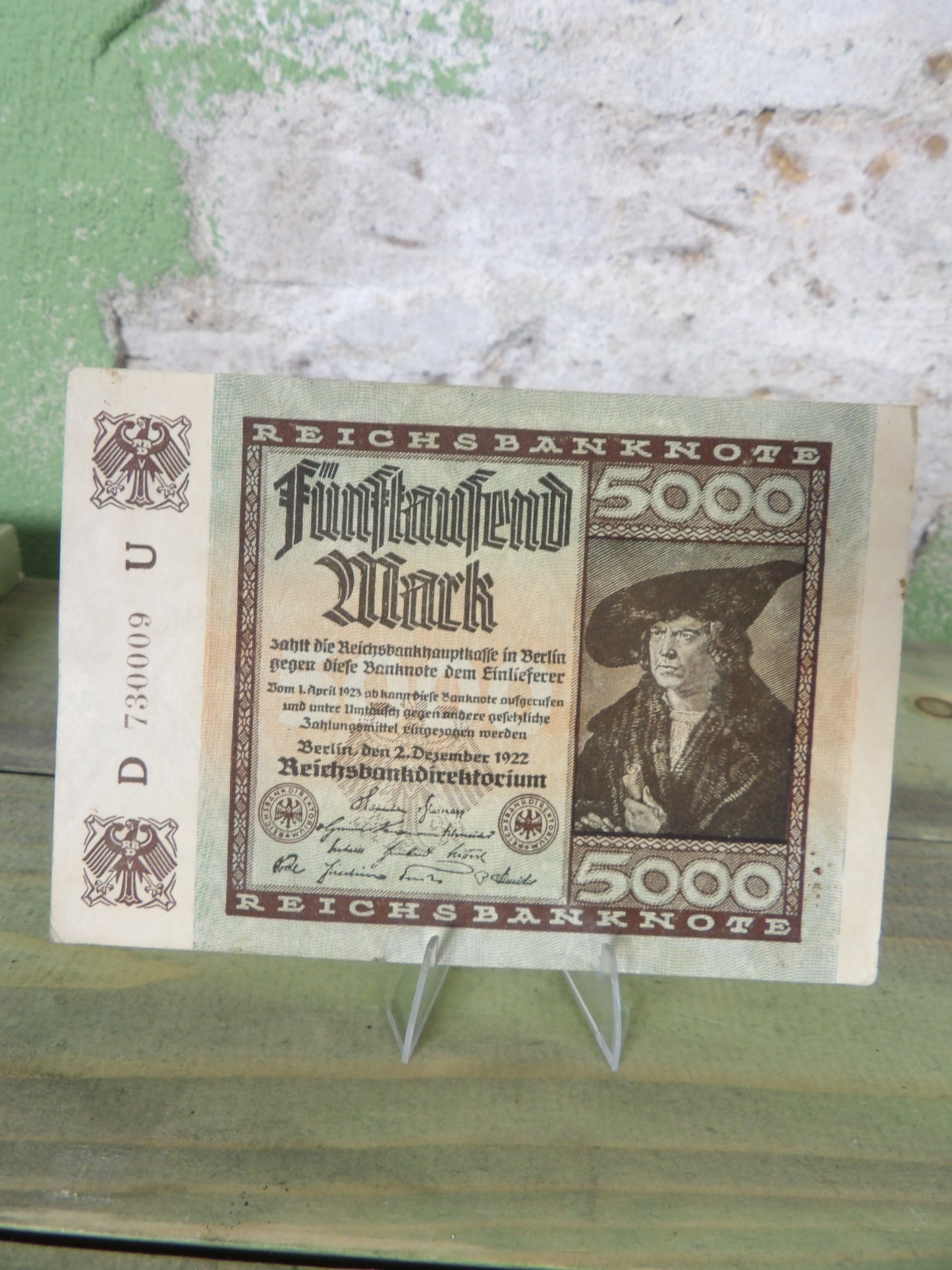 1922 German Weimar Republic Hyperinflation 5000 Mark