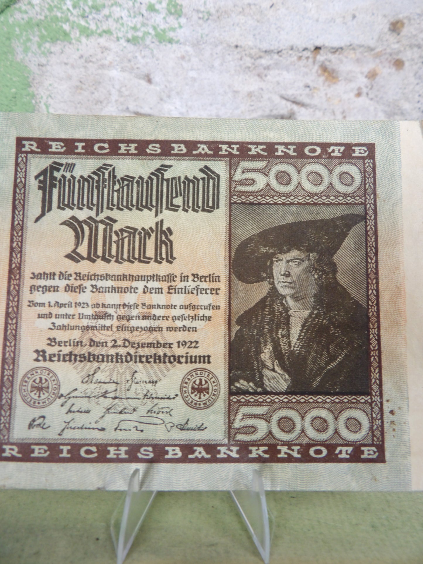 1922 German Weimar Republic Hyperinflation 5000 Mark