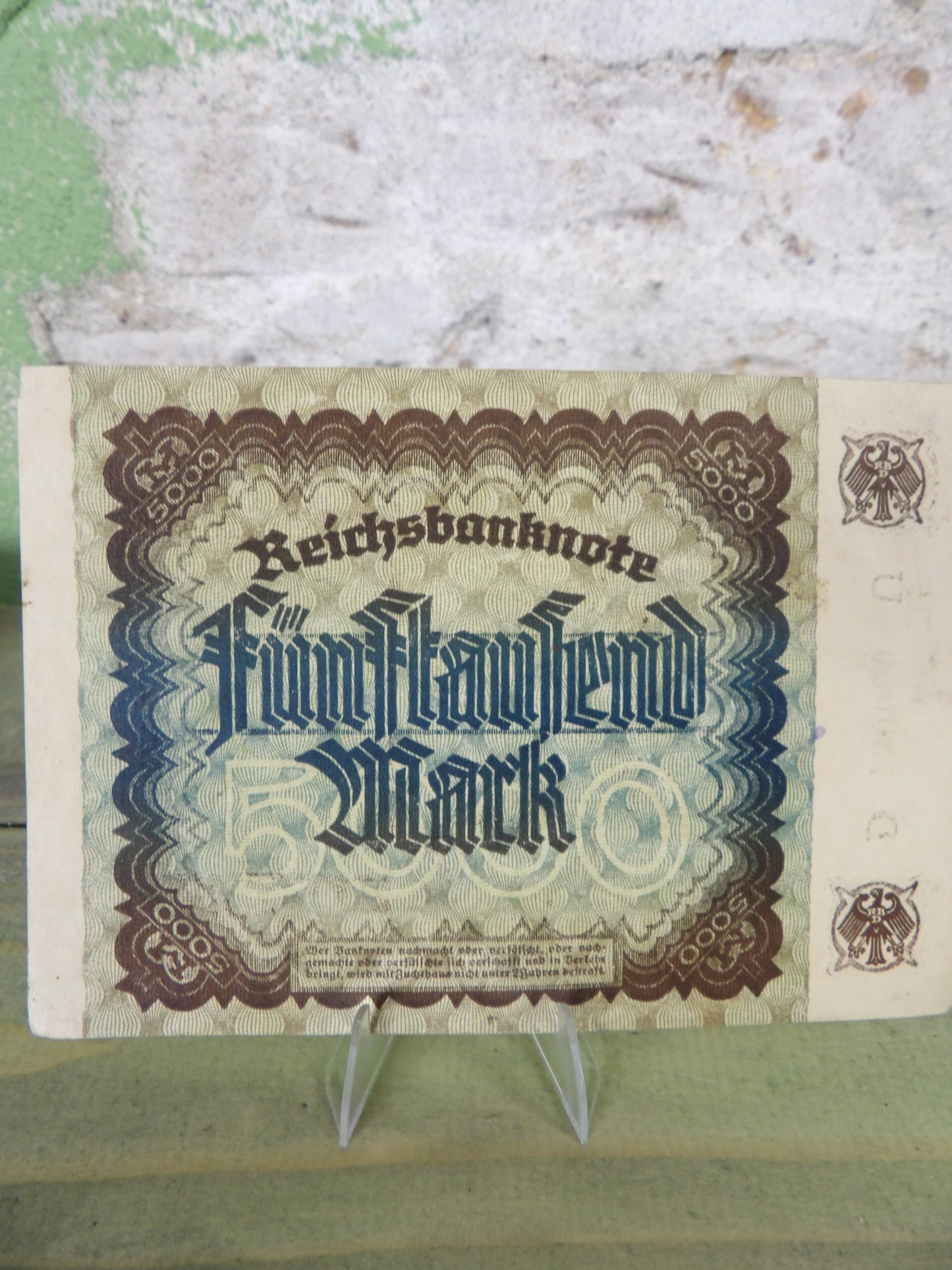 1922 German Weimar Republic Hyperinflation 5000 Mark