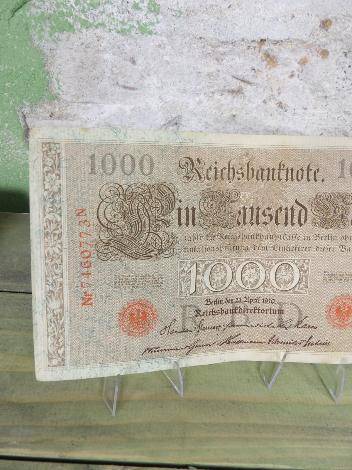 1910 German Empire 1000 Mark Reichsbanknote Pre WW1 Imperial Banknote