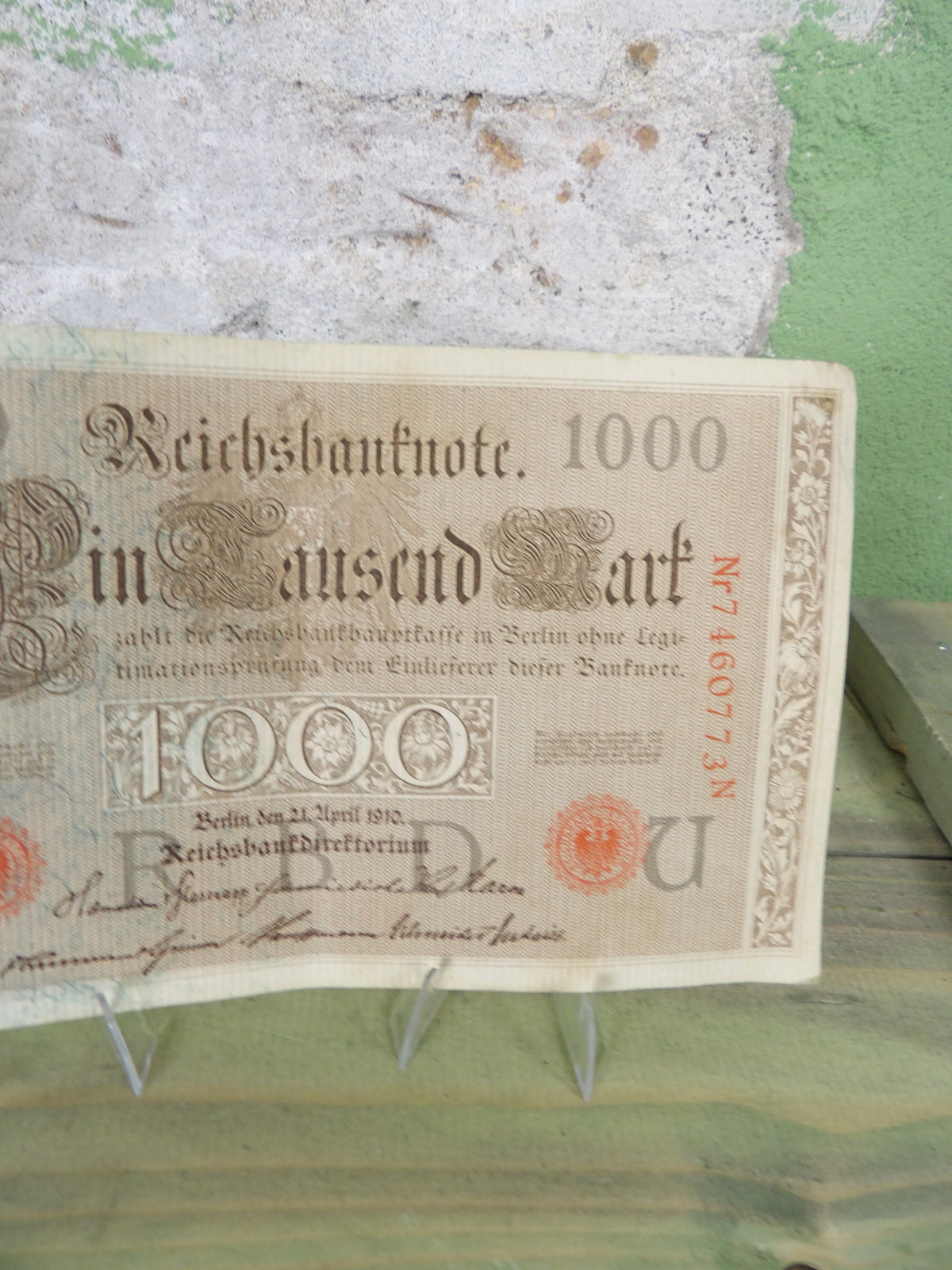1910 German Empire 1000 Mark Reichsbanknote Pre WW1 Imperial Banknote