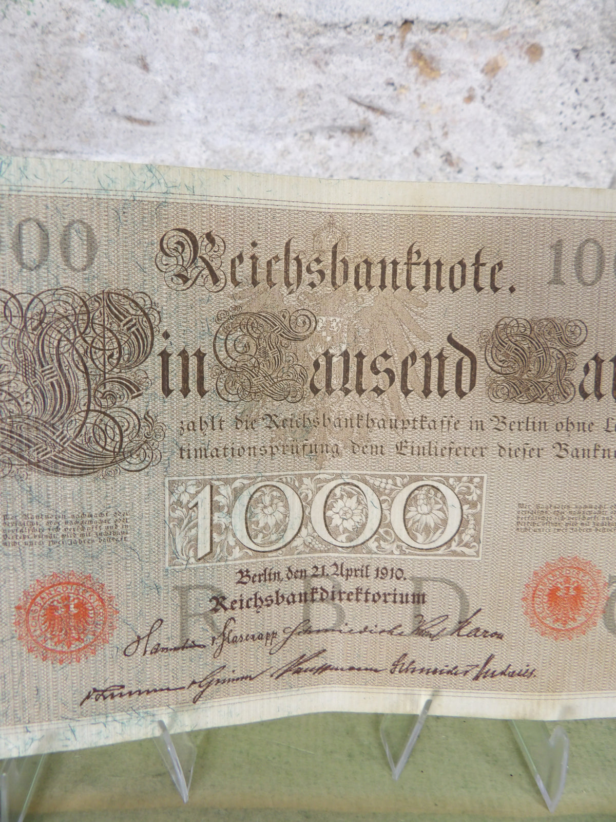1910 German Empire 1000 Mark Reichsbanknote Pre WW1 Imperial Banknote