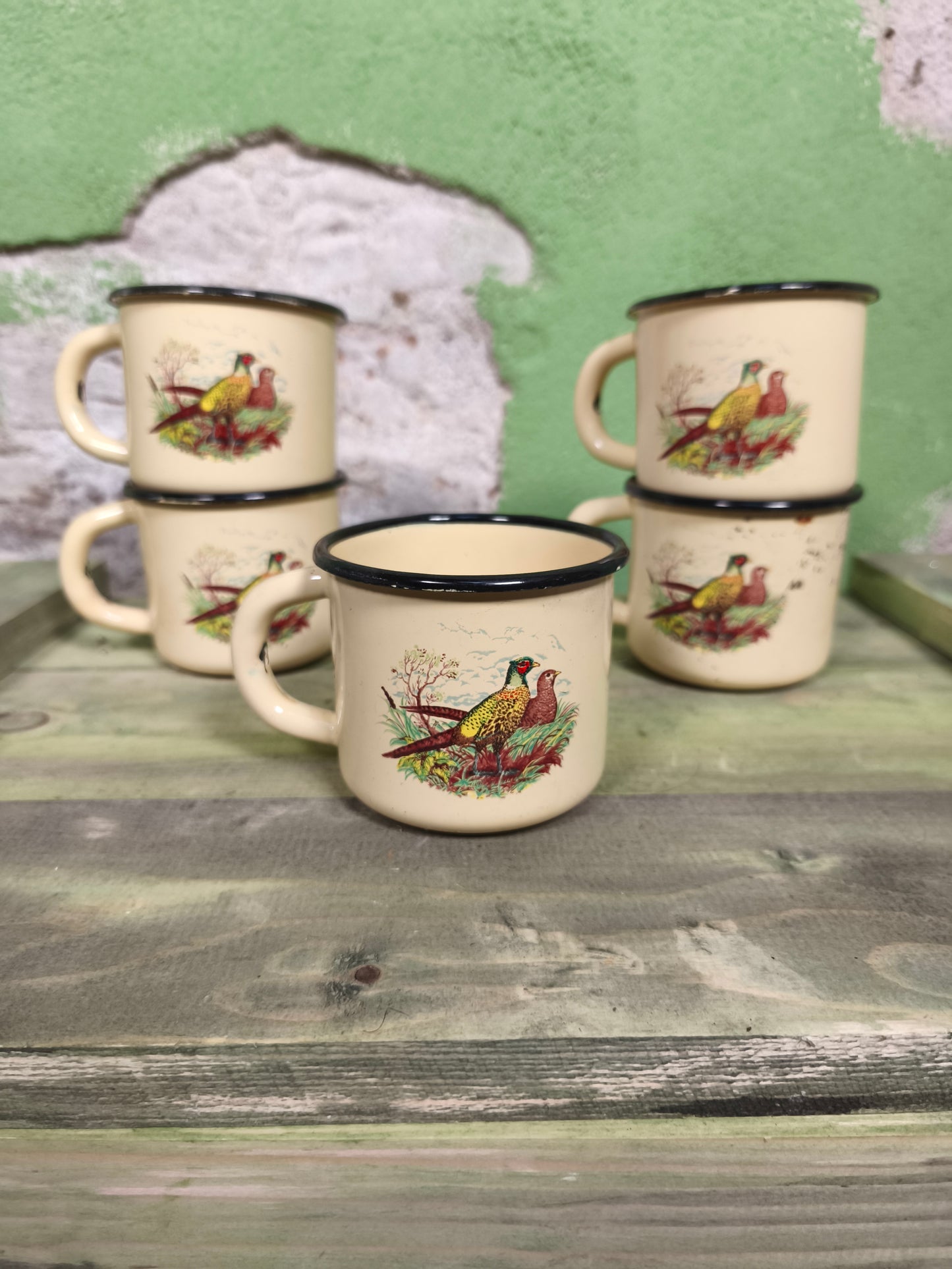 CCCP Enameled metal mug 0.2L Golden Pheasants