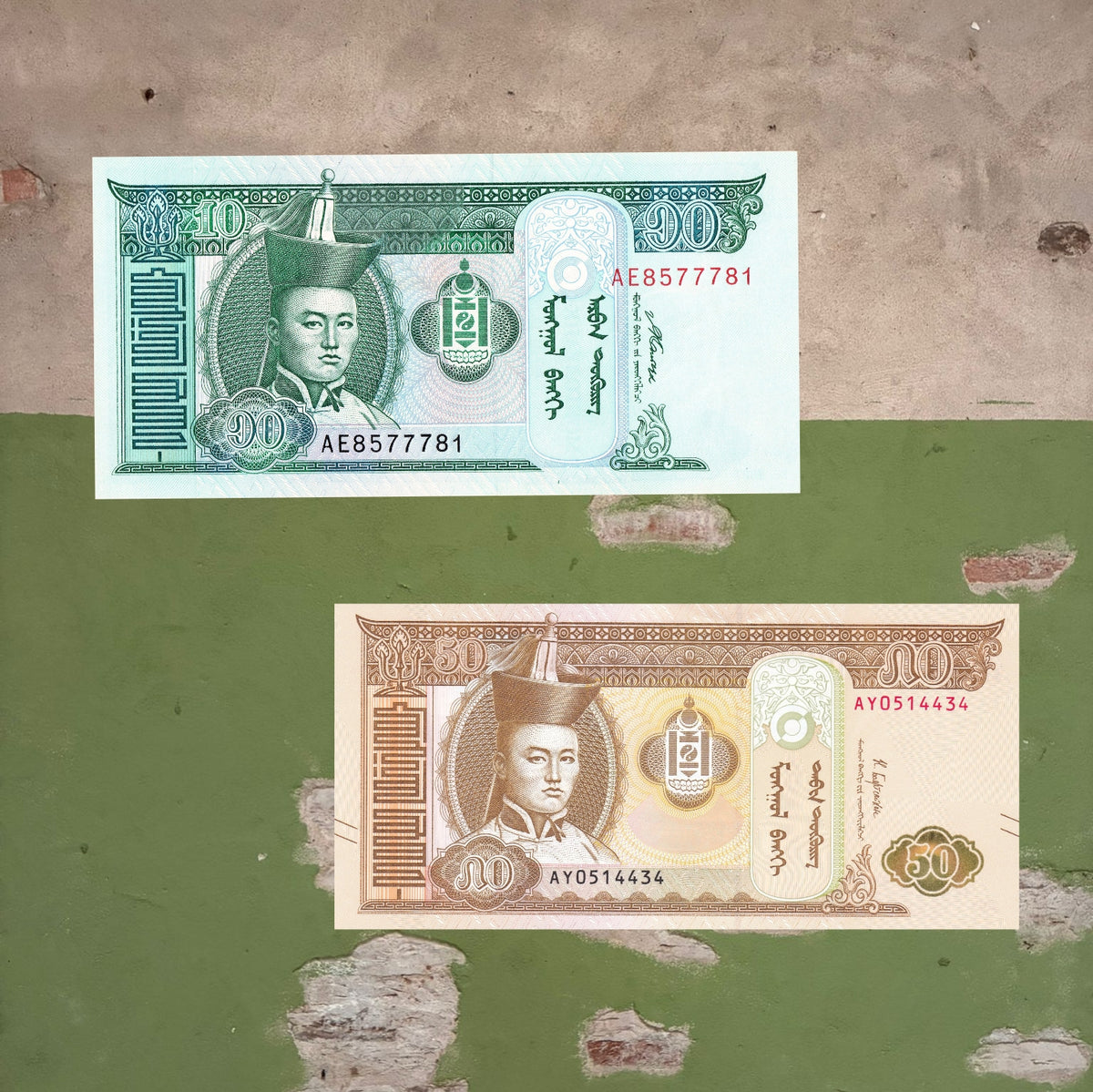 Mongolian Banknote Set 10 & 50 Tögrög
